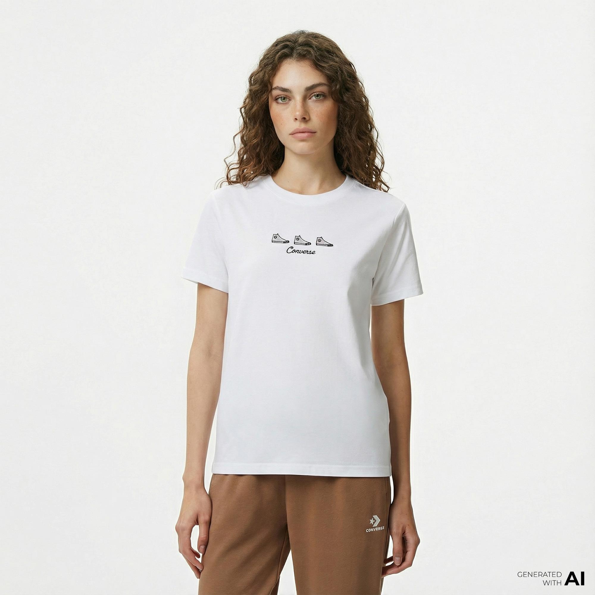 Converse Kadın Beyaz T-Shirt