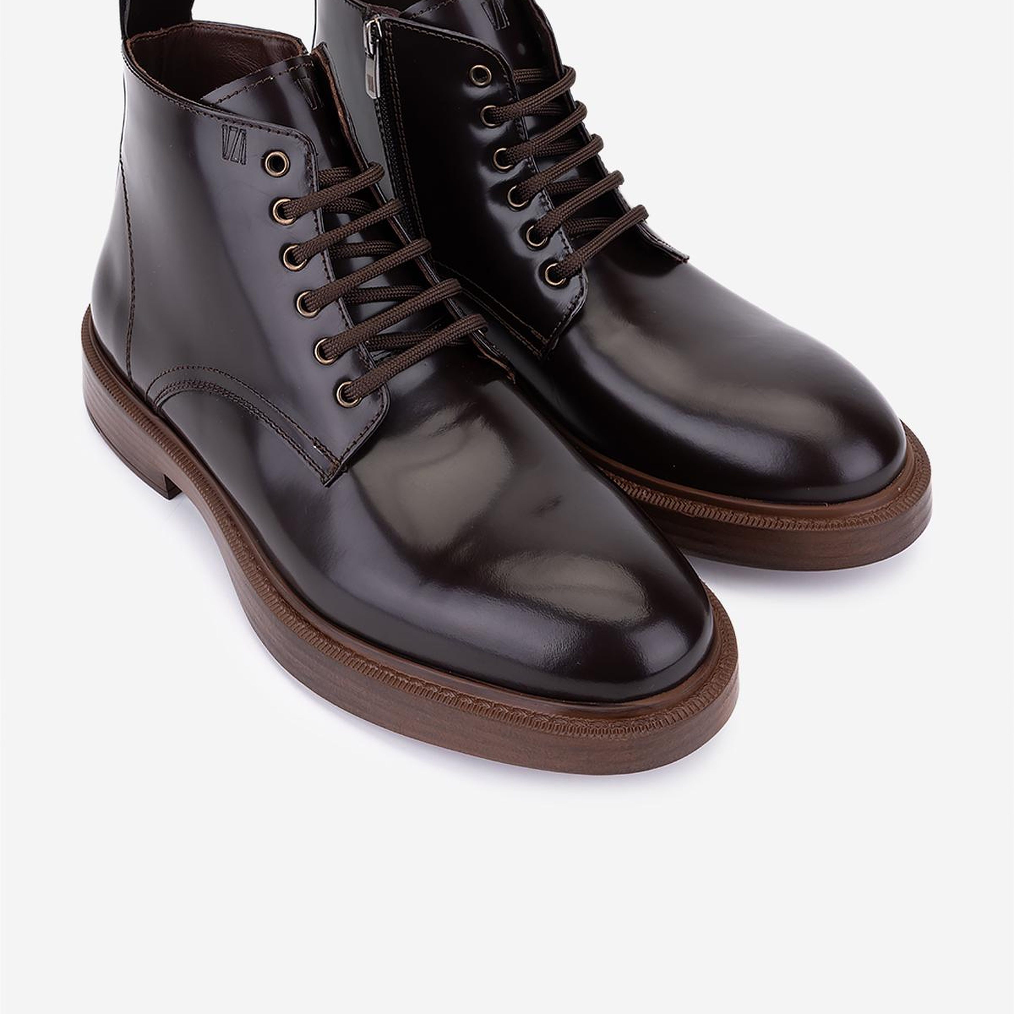 Valmenti Erkek Hakiki Deri Kahverengi Düz Bot