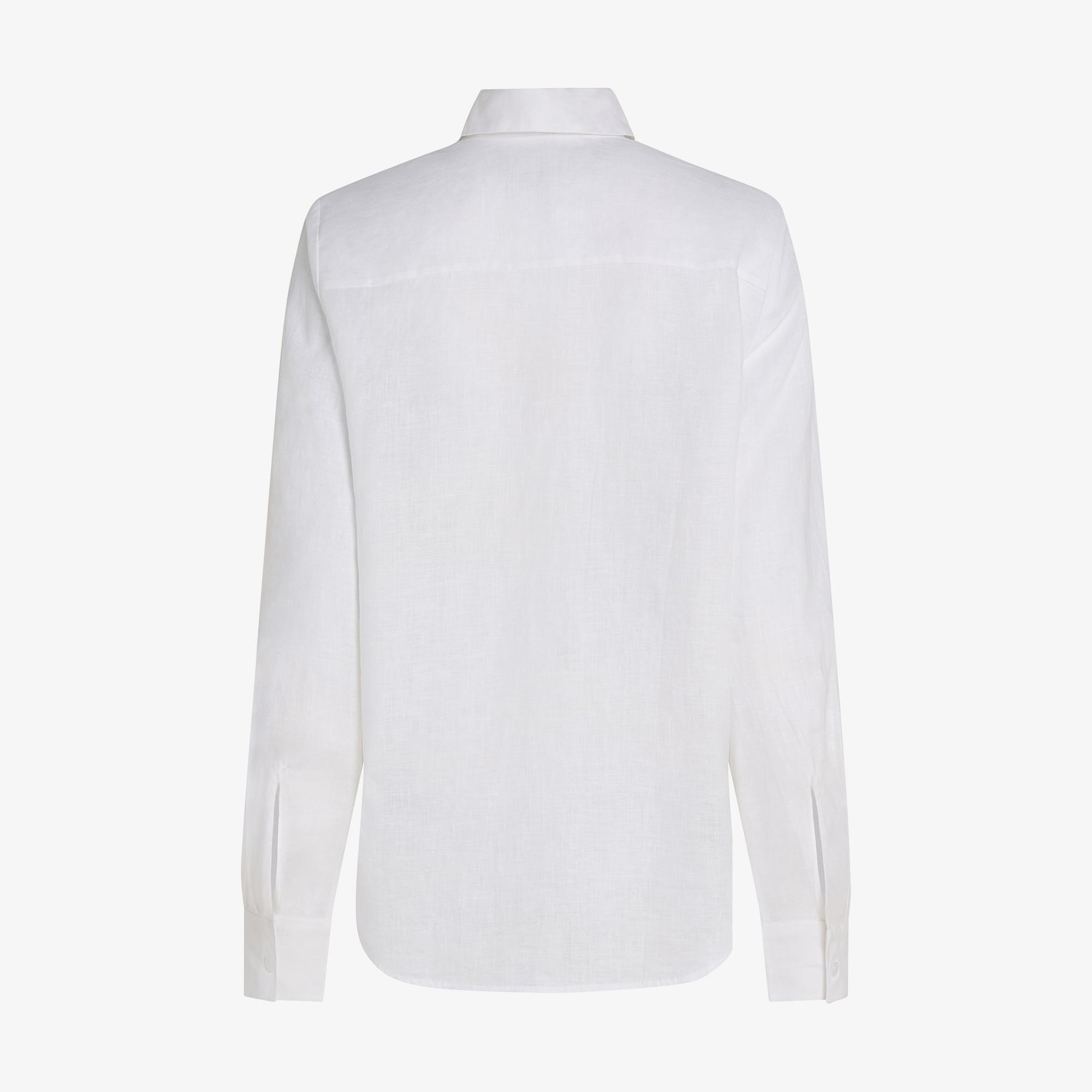 Tommy Hilfiger Essential Linen Kadın Beyaz Gömlek