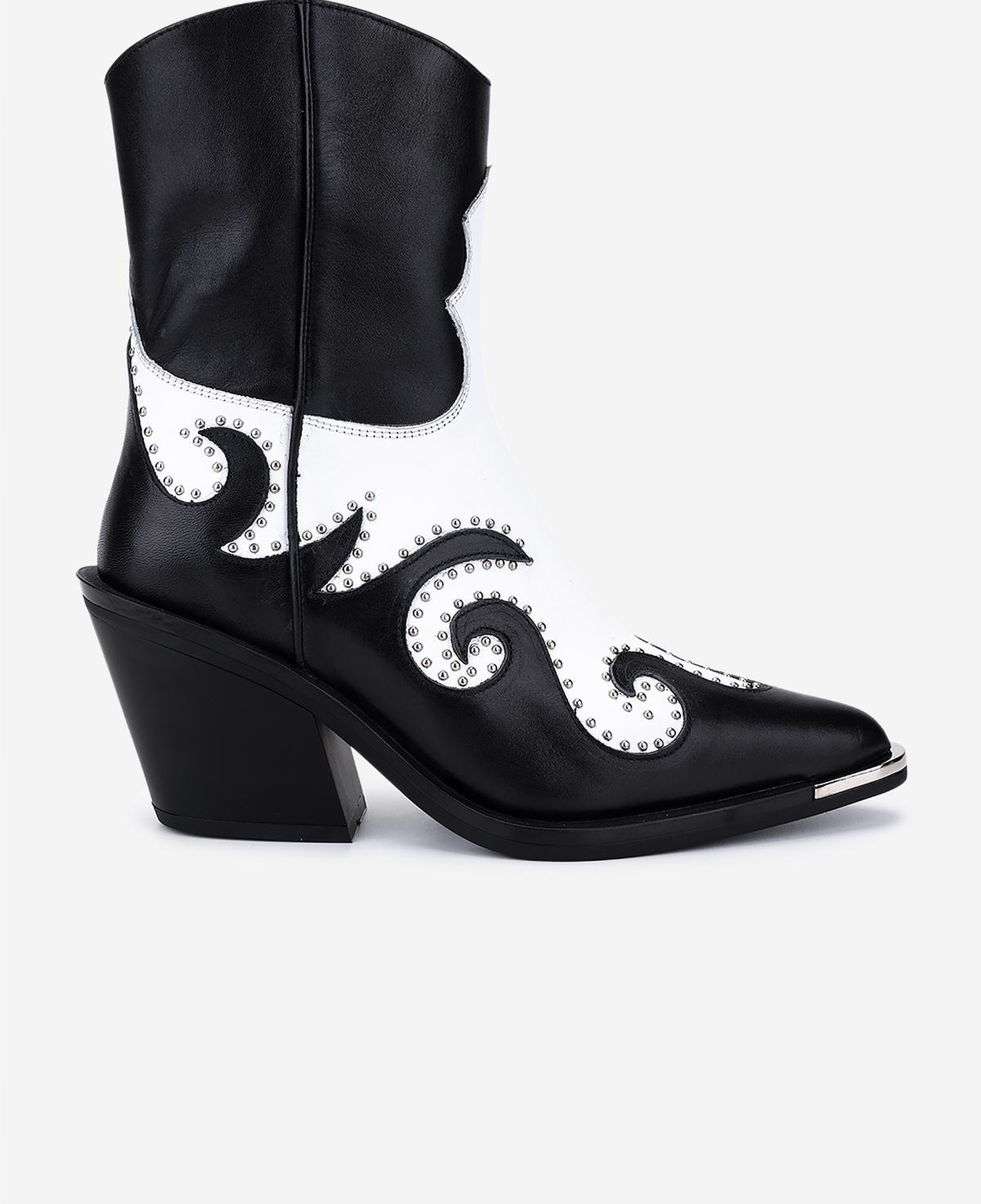 Valmenti Kadın Hakiki Deri Siyah/Beyaz Western Bot