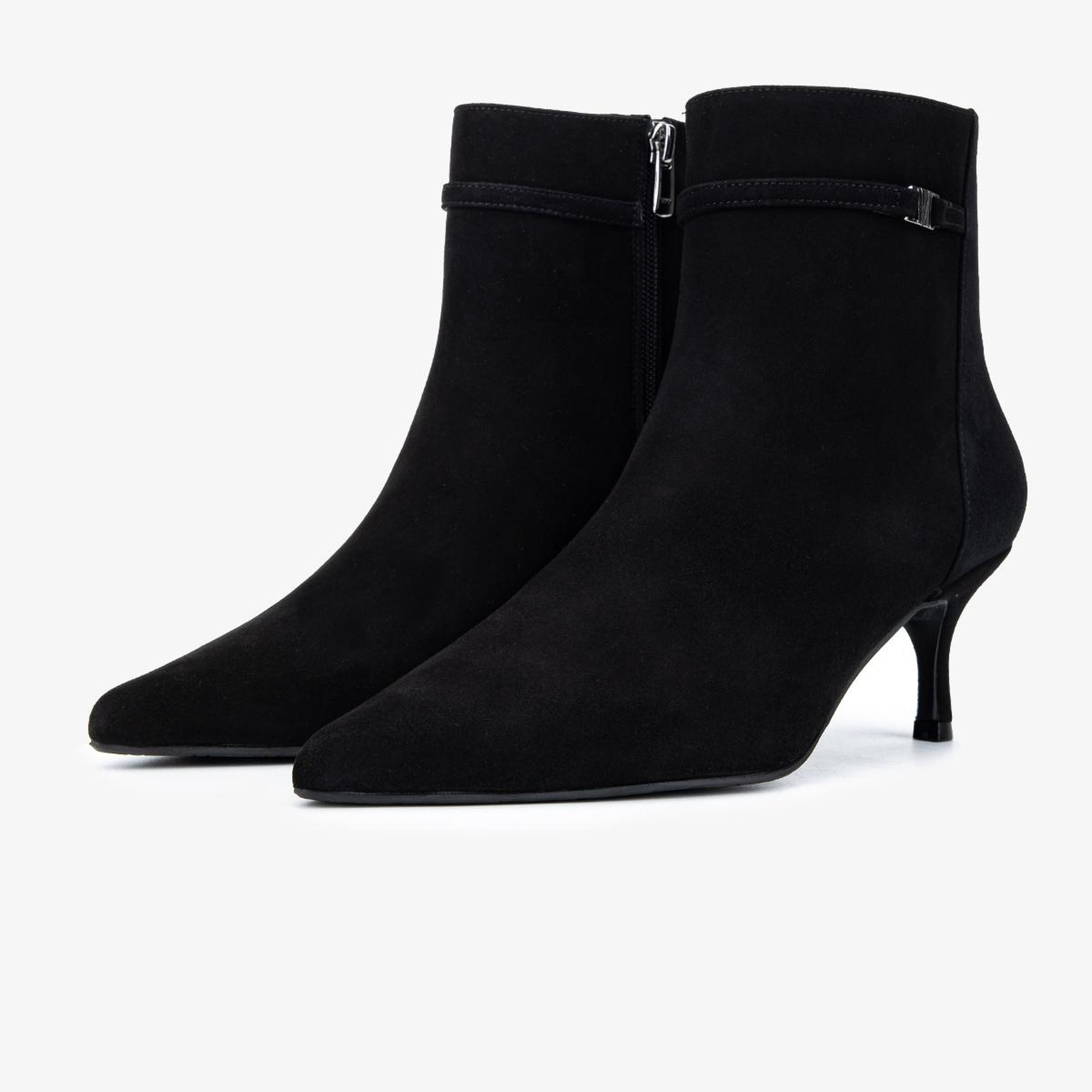 Valmenti Kadın Hakiki Deri Siyah Süet Topuklu Bot