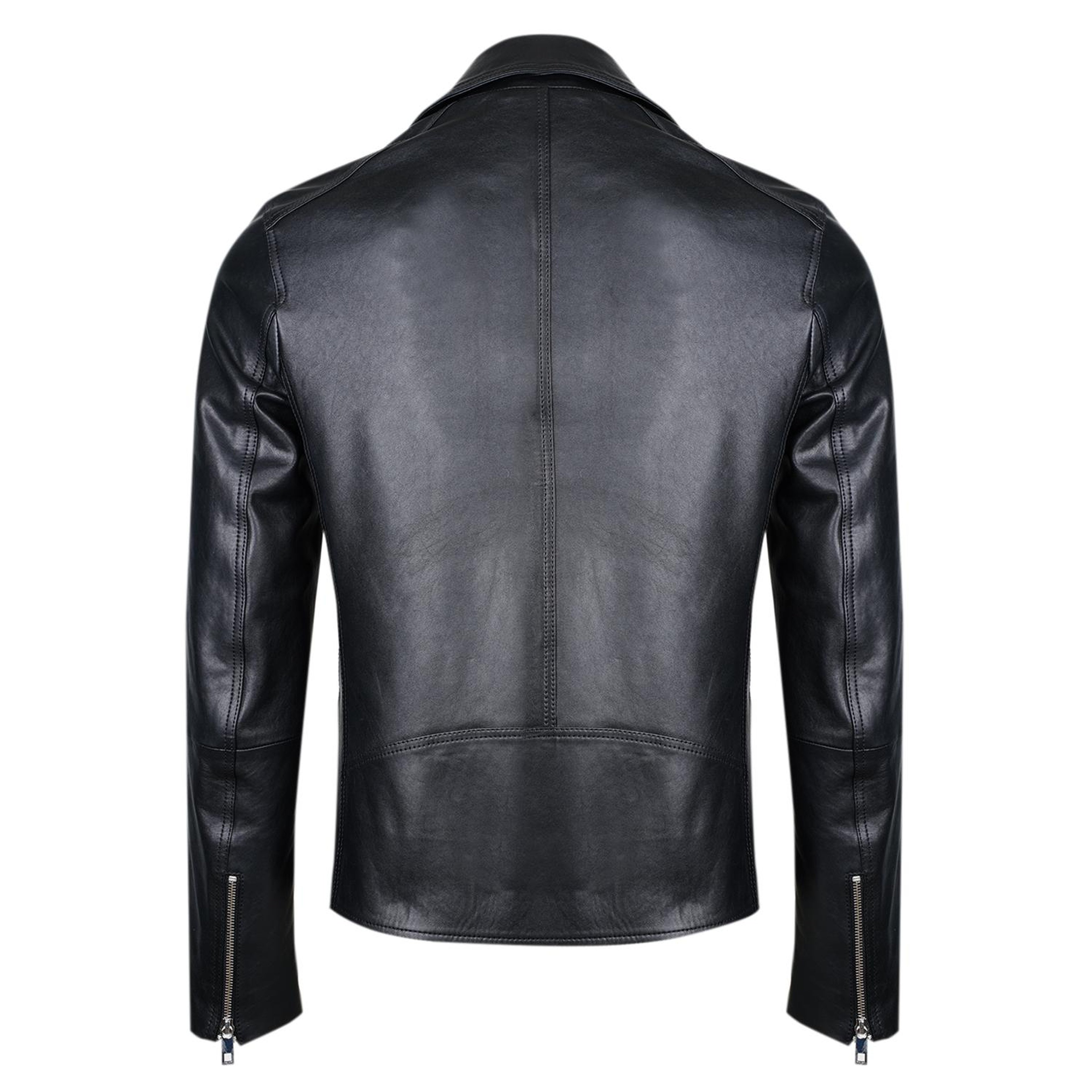 Santo Siyah Erkek Deri Biker Ceket