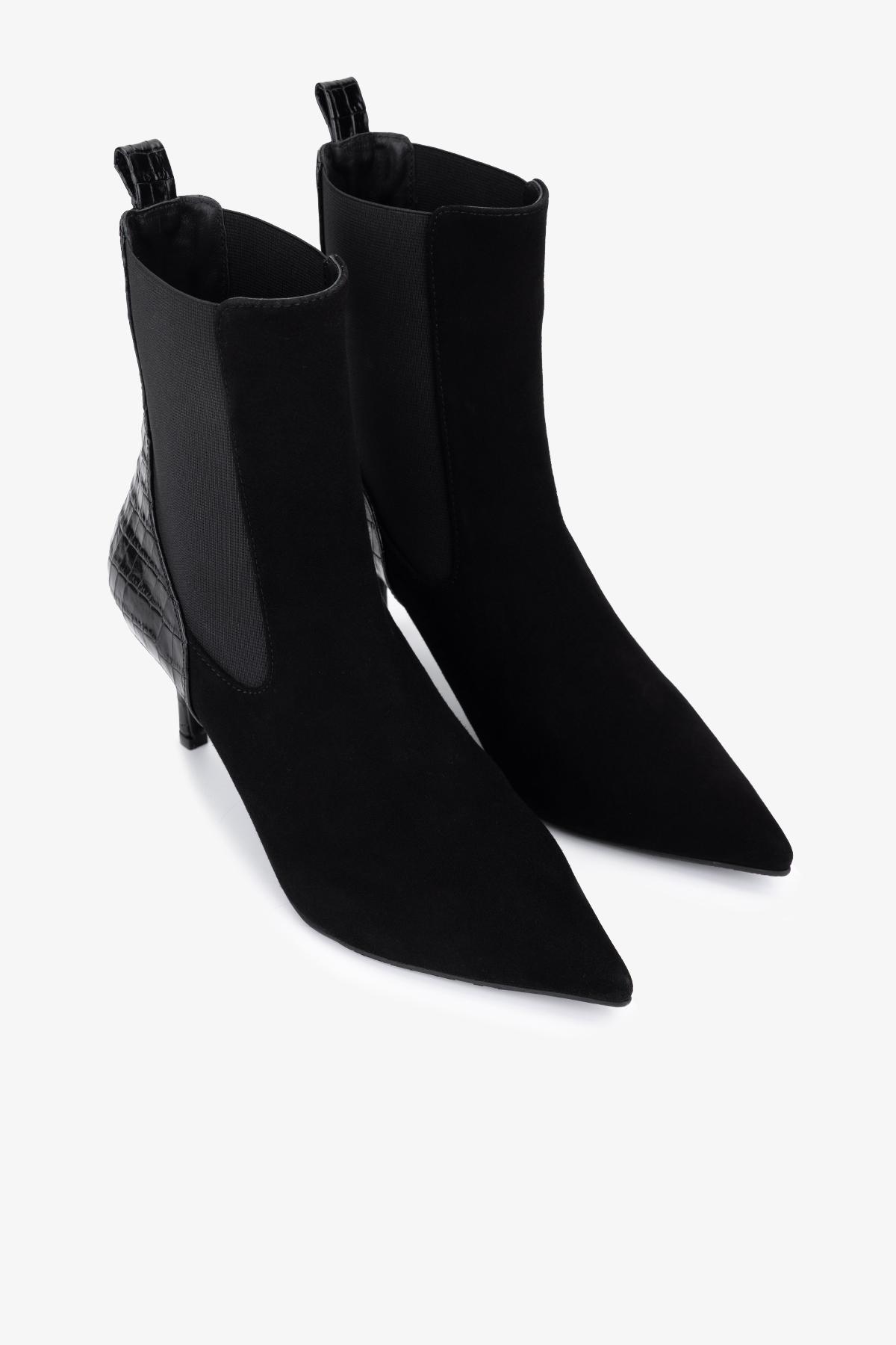 Valmenti Kadın Hakiki Deri Siyah Topuklu Bot