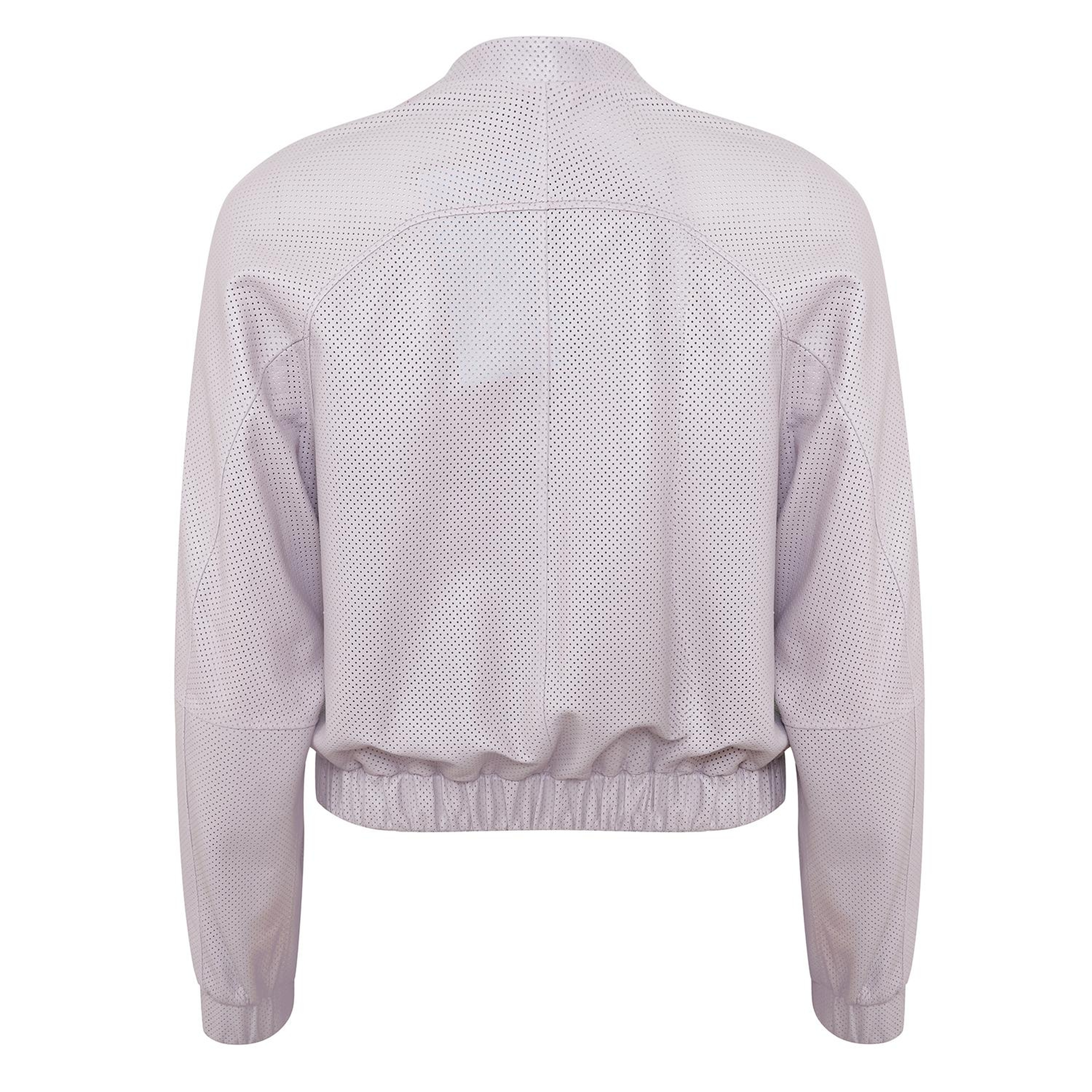 Iniga Light Rose Kadın Perforeli Deri Bomber Ceket