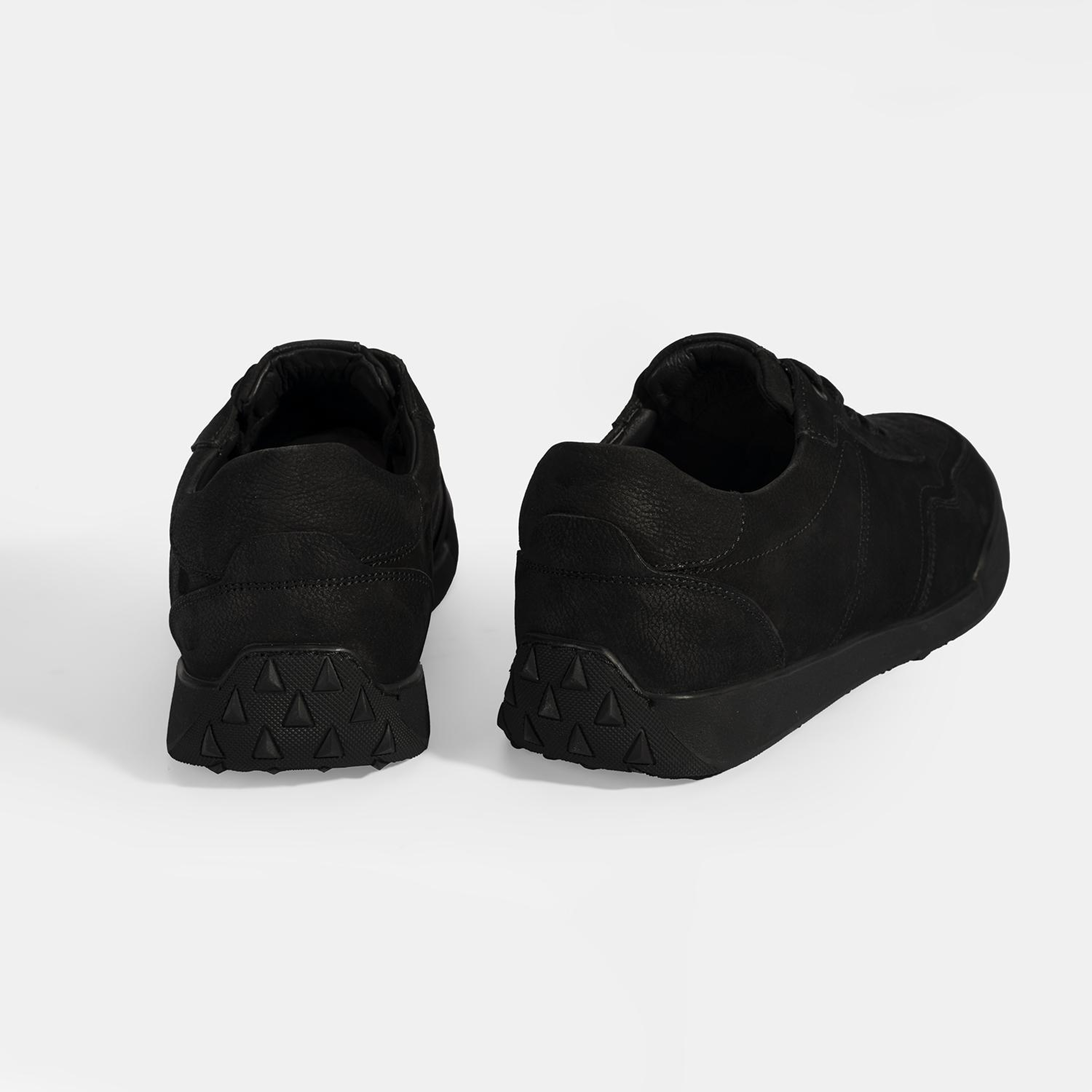 Erkek Siyah Bağcıklı Deri Spor Ayakkabı