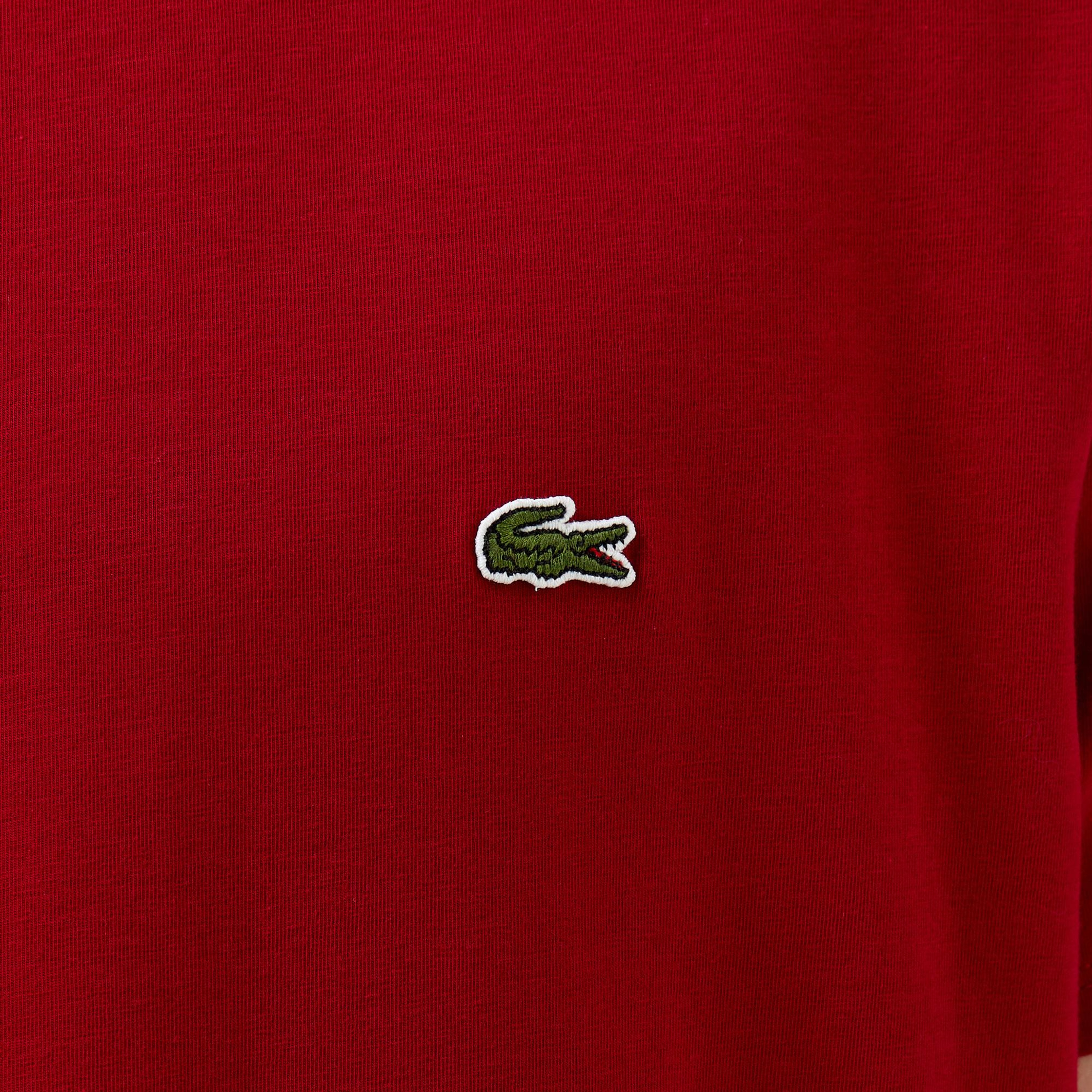 Lacoste Erkek Slim Fit Bisiklet Yaka Bordo T-Shirt