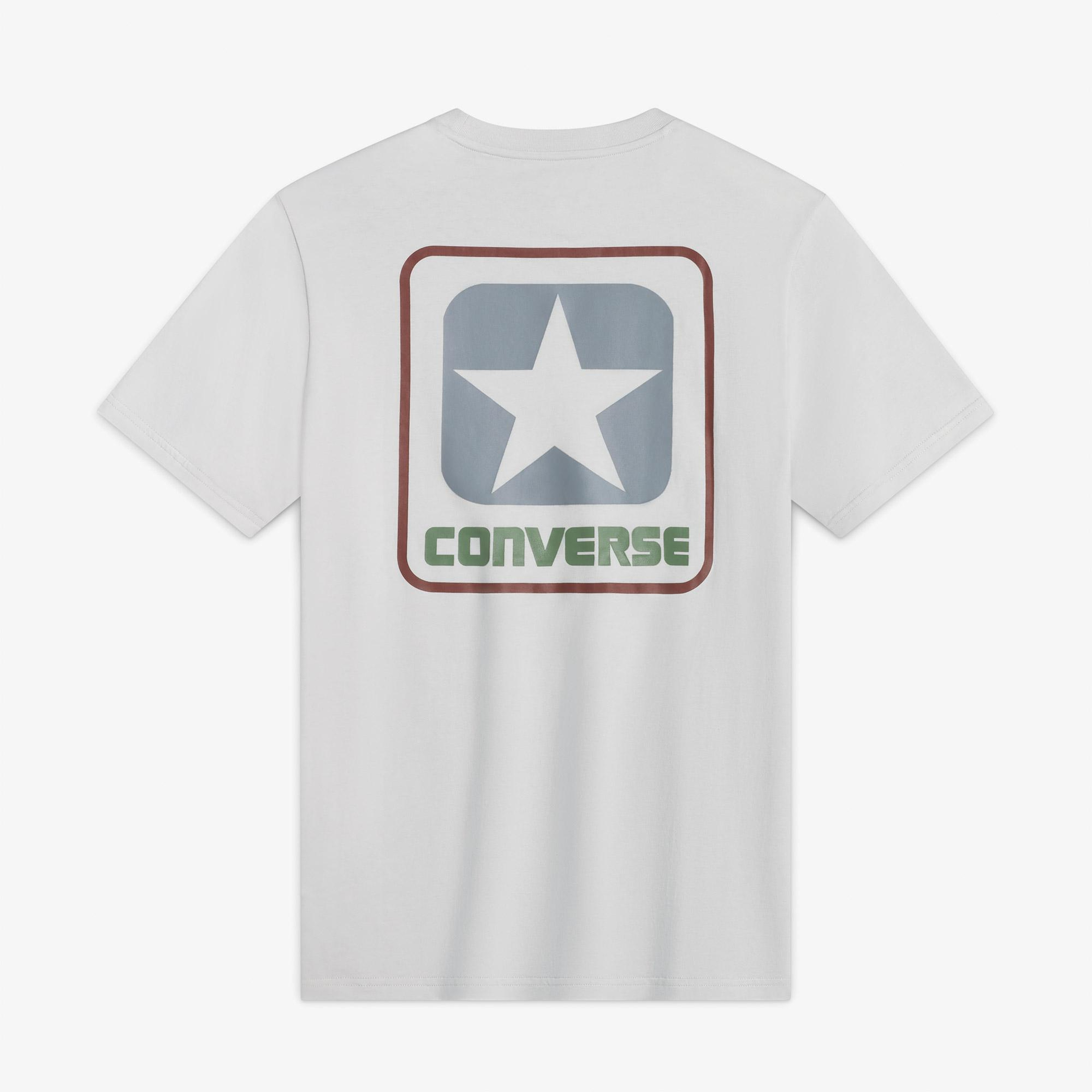 Converse Erkek Grafik Baskılı Gri T-Shirt