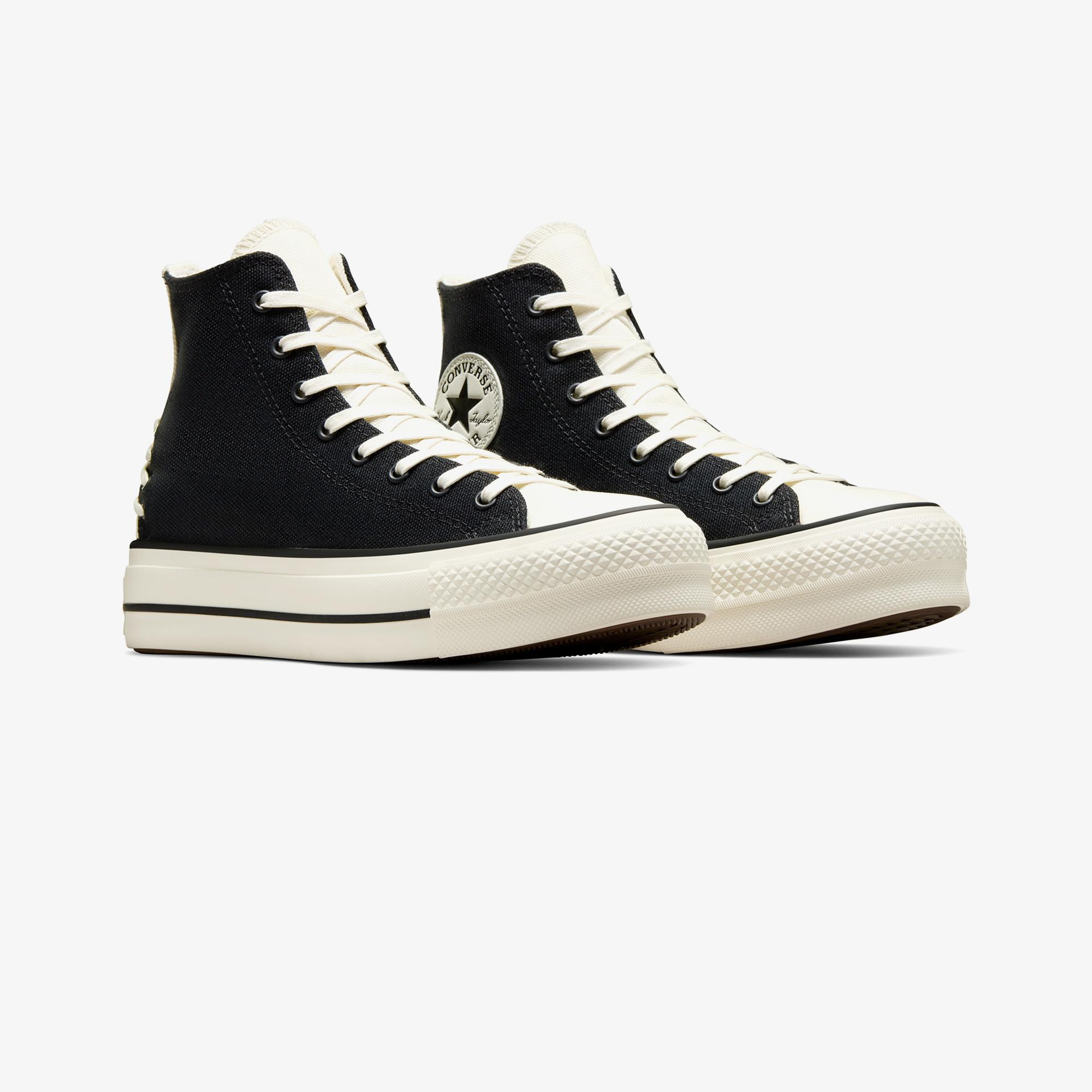 Converse Chuck Taylor All Star Crafted Laces Lift Kadın Siyah Platform Sneaker