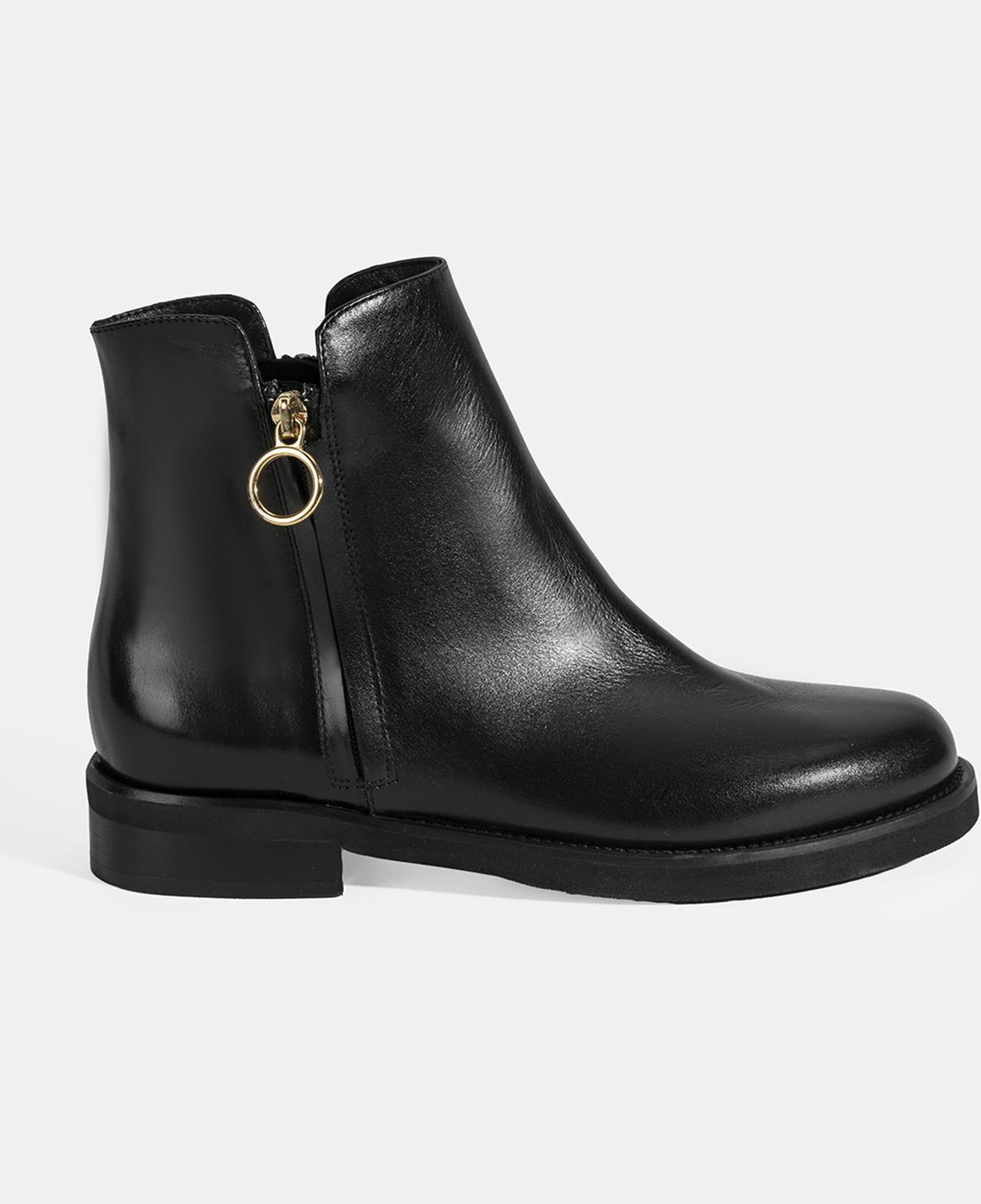 Luca Grossi Kadın Siyah Fermuarlı Deri Bot