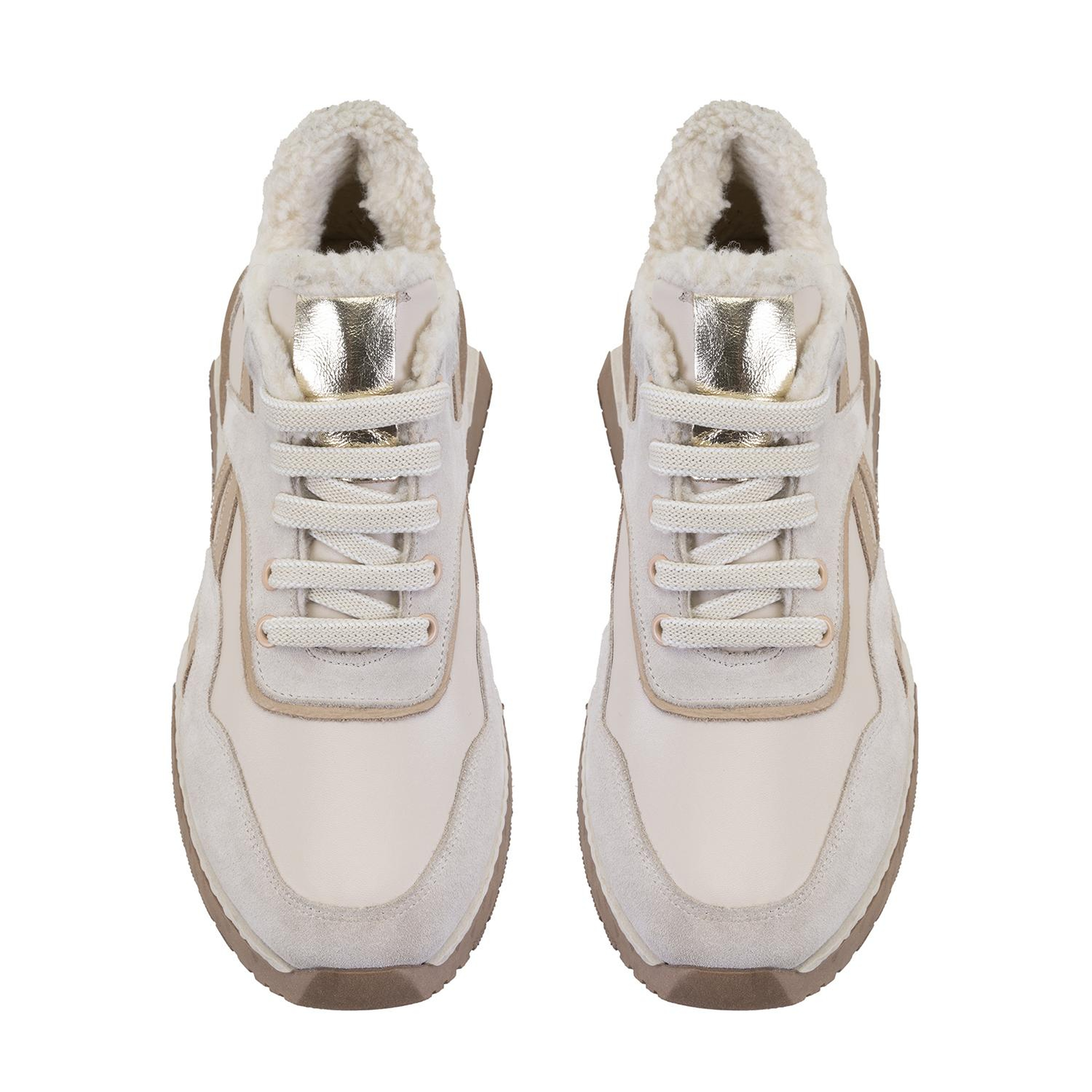 Kadın Bej Süet Deri Spor Ayakkabı