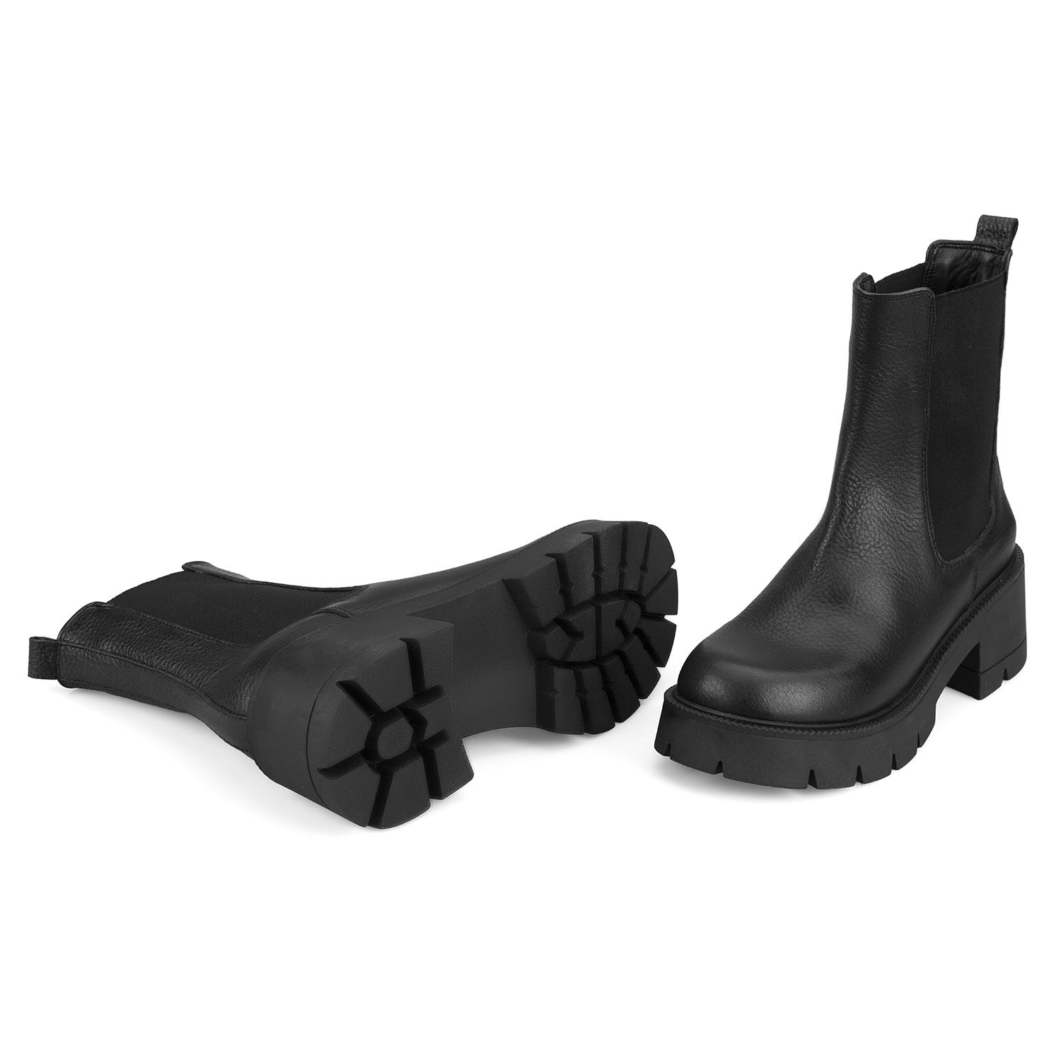 Kadın Siyah Topuklu Deri Bot