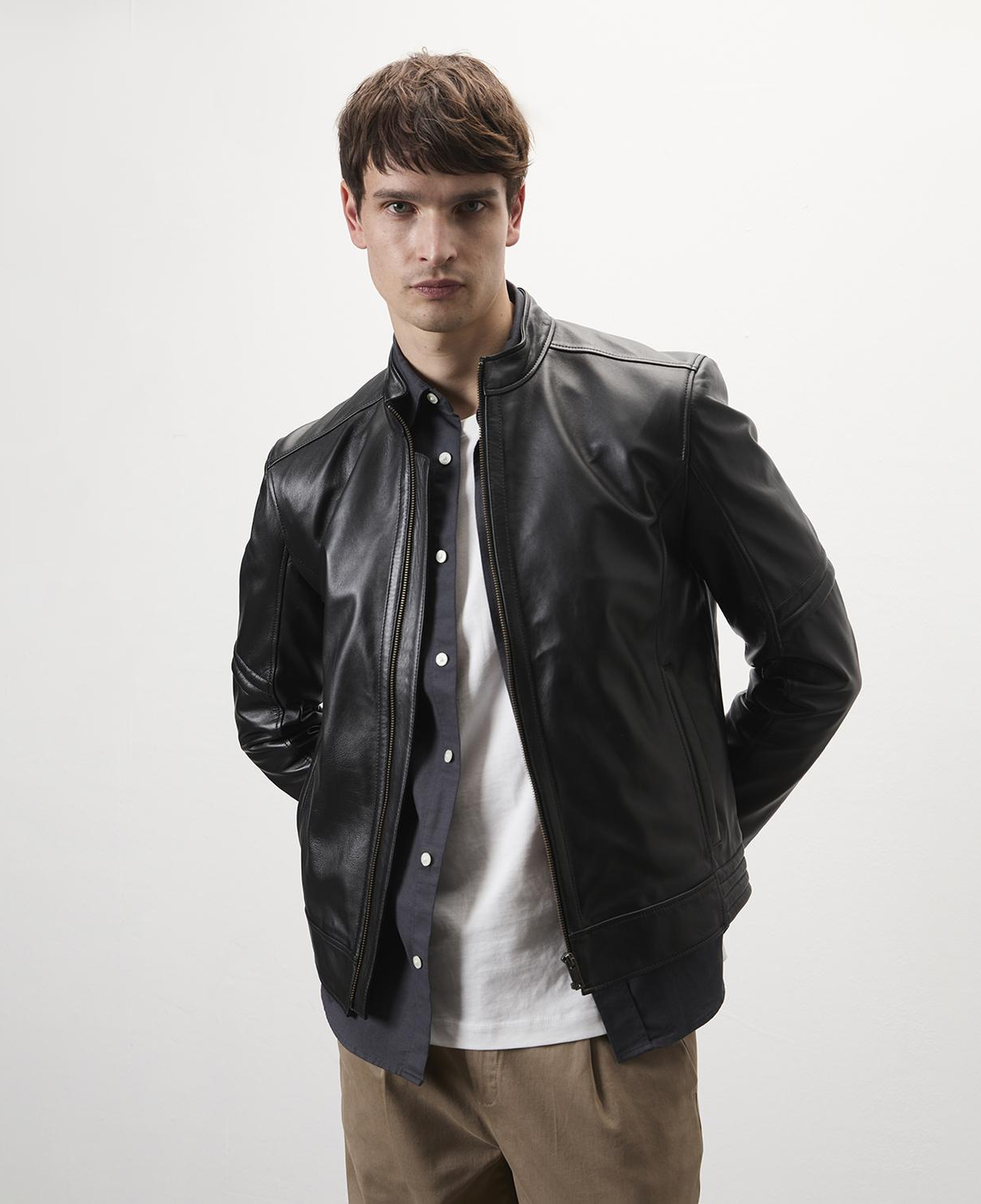 Agostino Siyah Erkek Deri Ceket