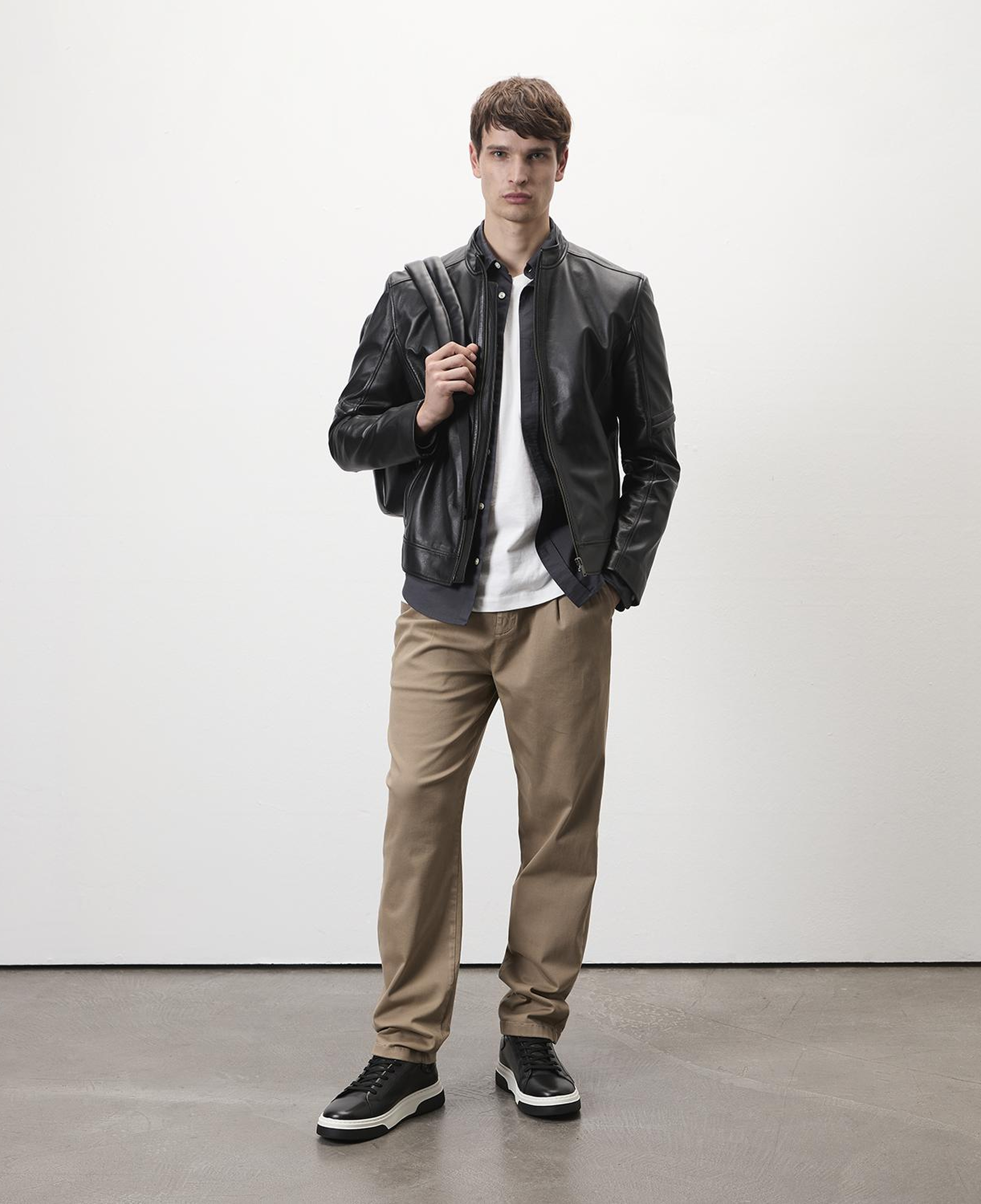 Agostino Siyah Erkek Deri Ceket