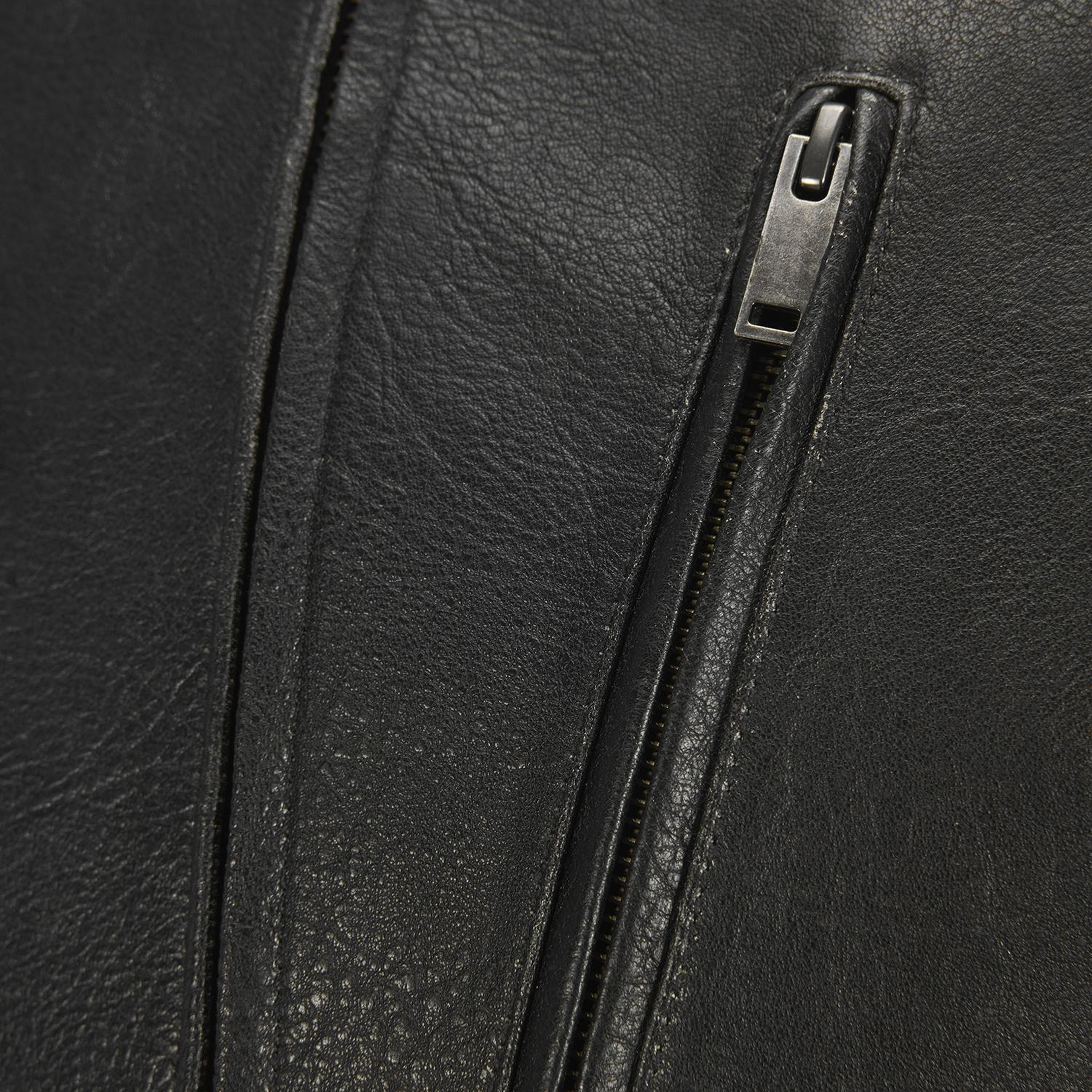 Erkek Siyah Eskitme Deri Mont