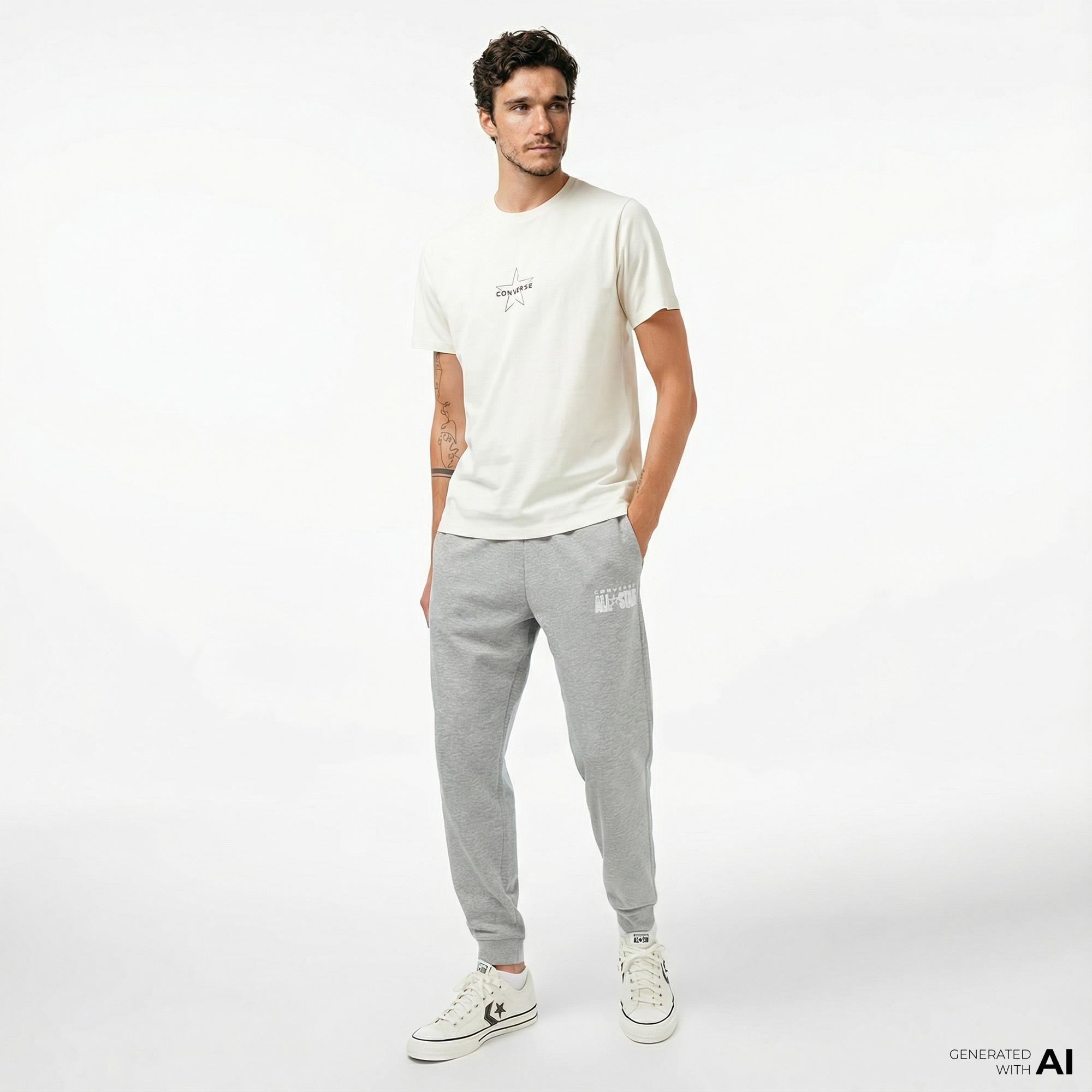 Converse Erkek Krem T-Shirt