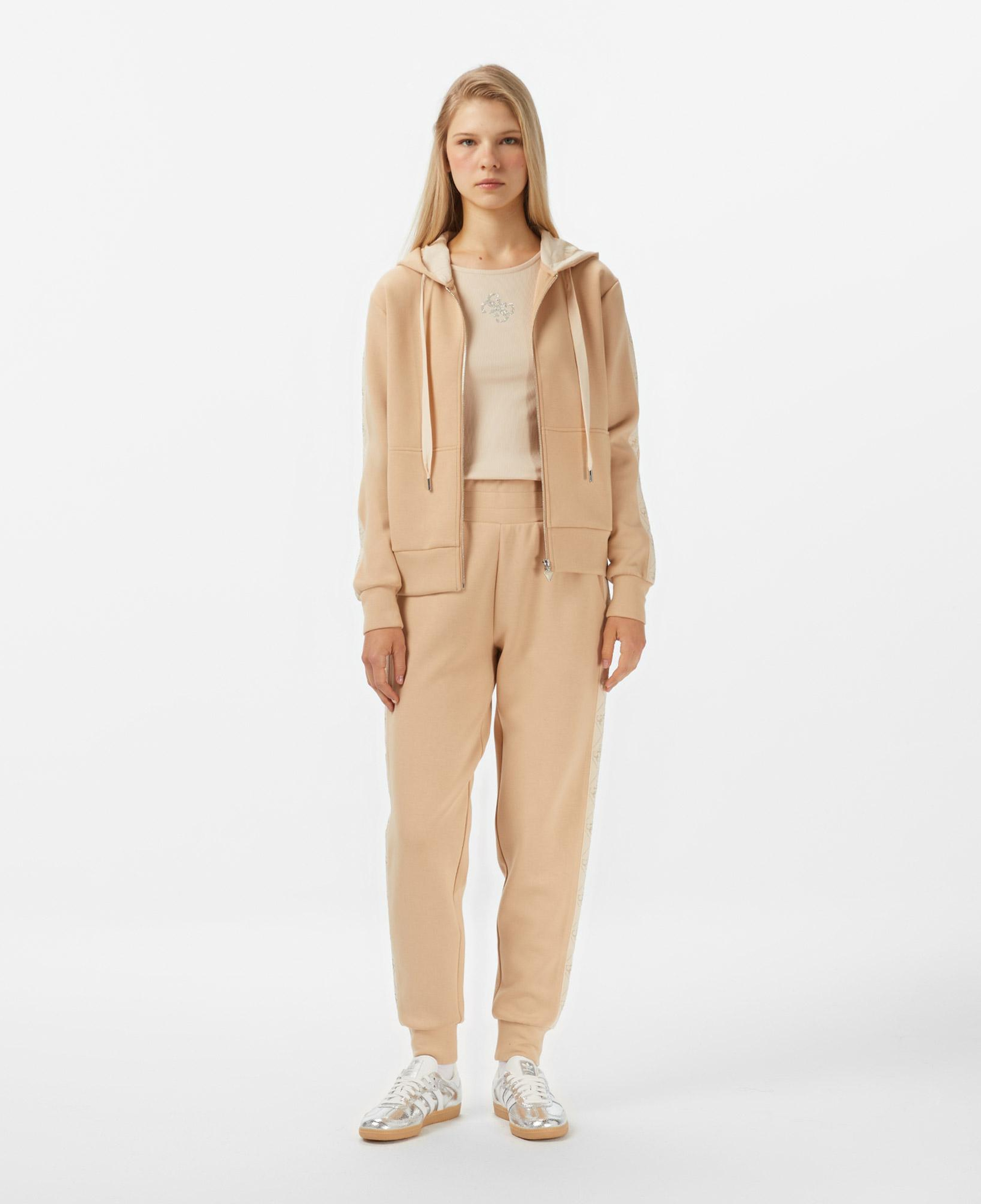 Guess New Hooded Scuba Kadın Bej Hoodie