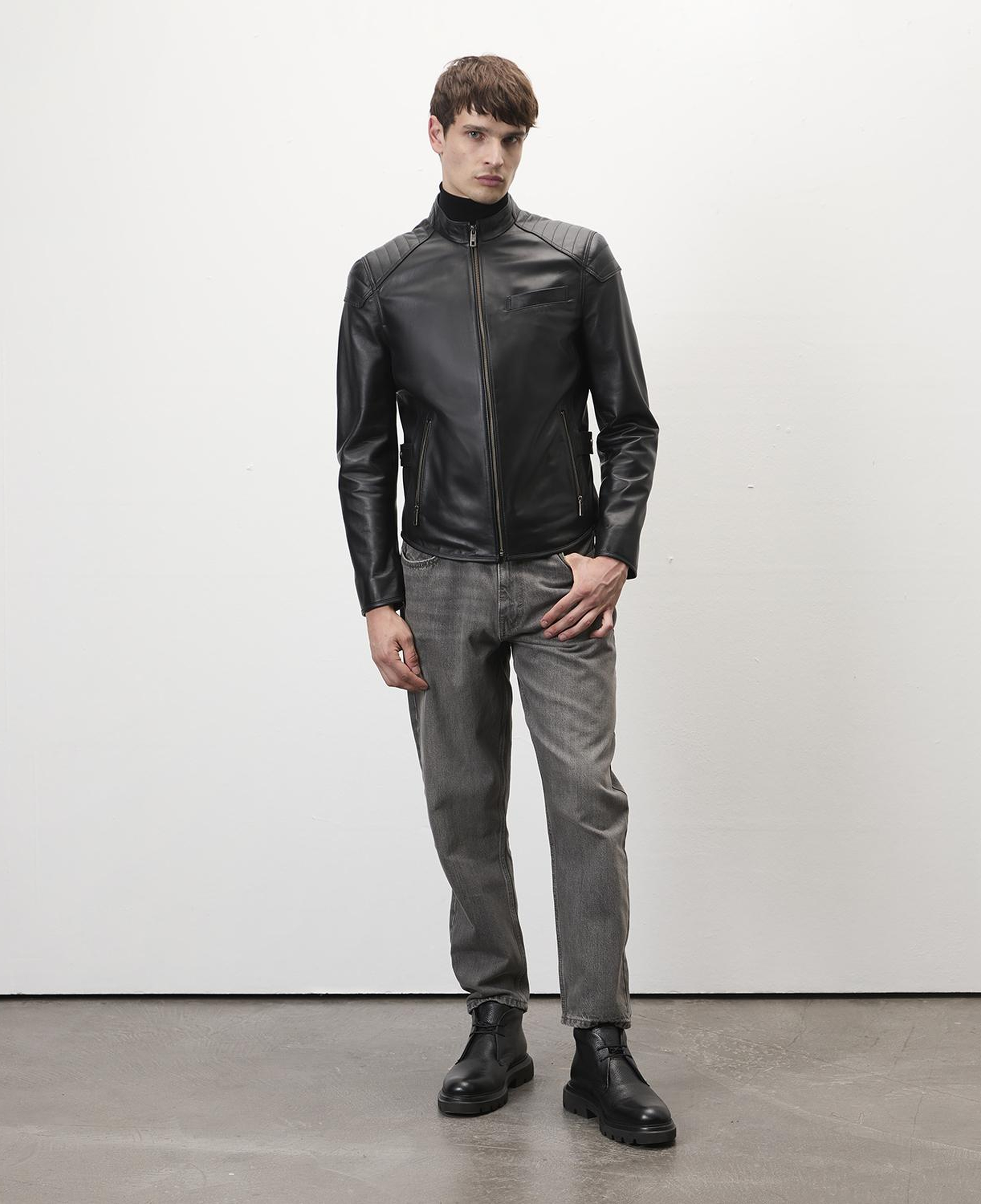 Dugan Siyah Erkek Deri Mont