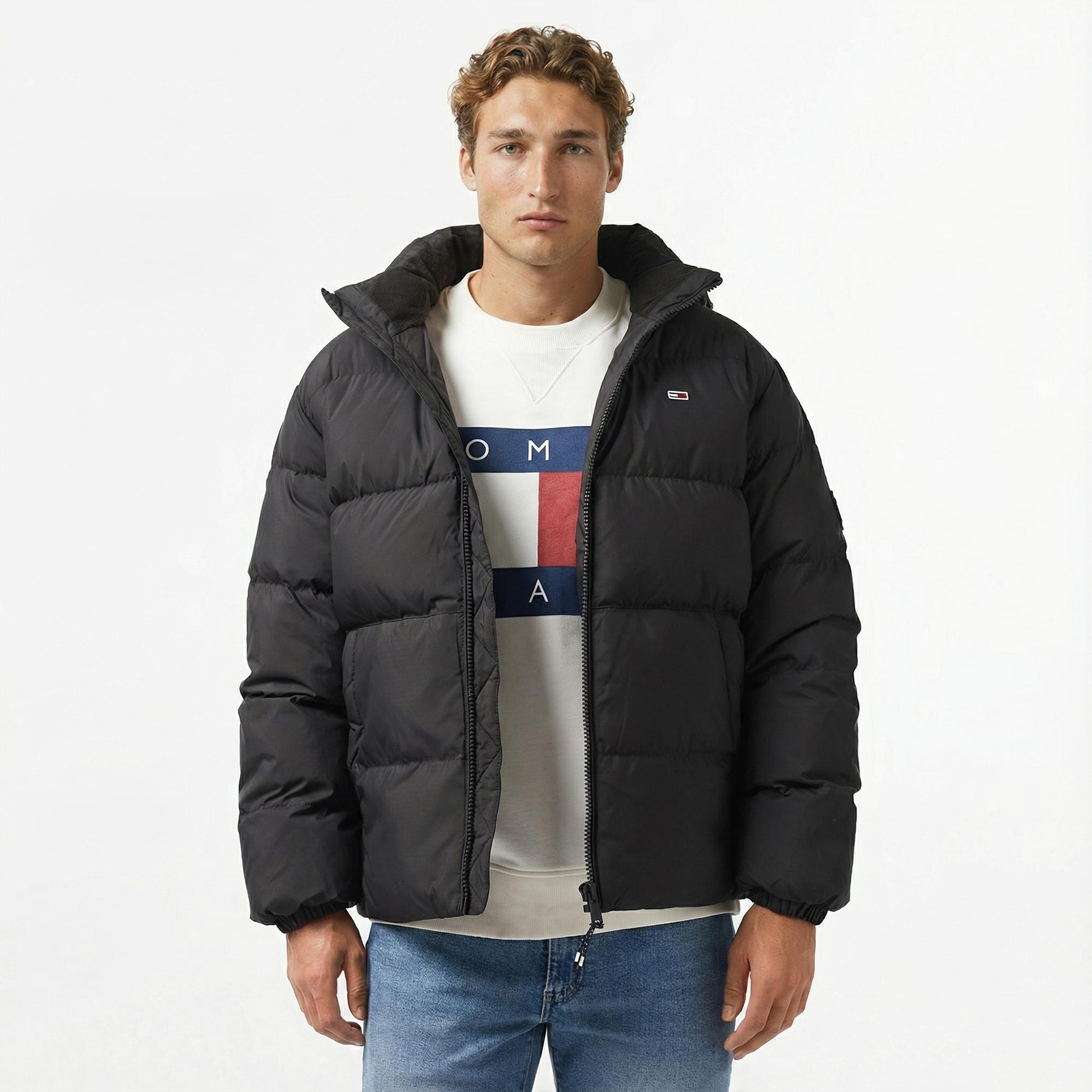 Tommy Hilfiger Essential Down Erkek Siyah Puffer Mont