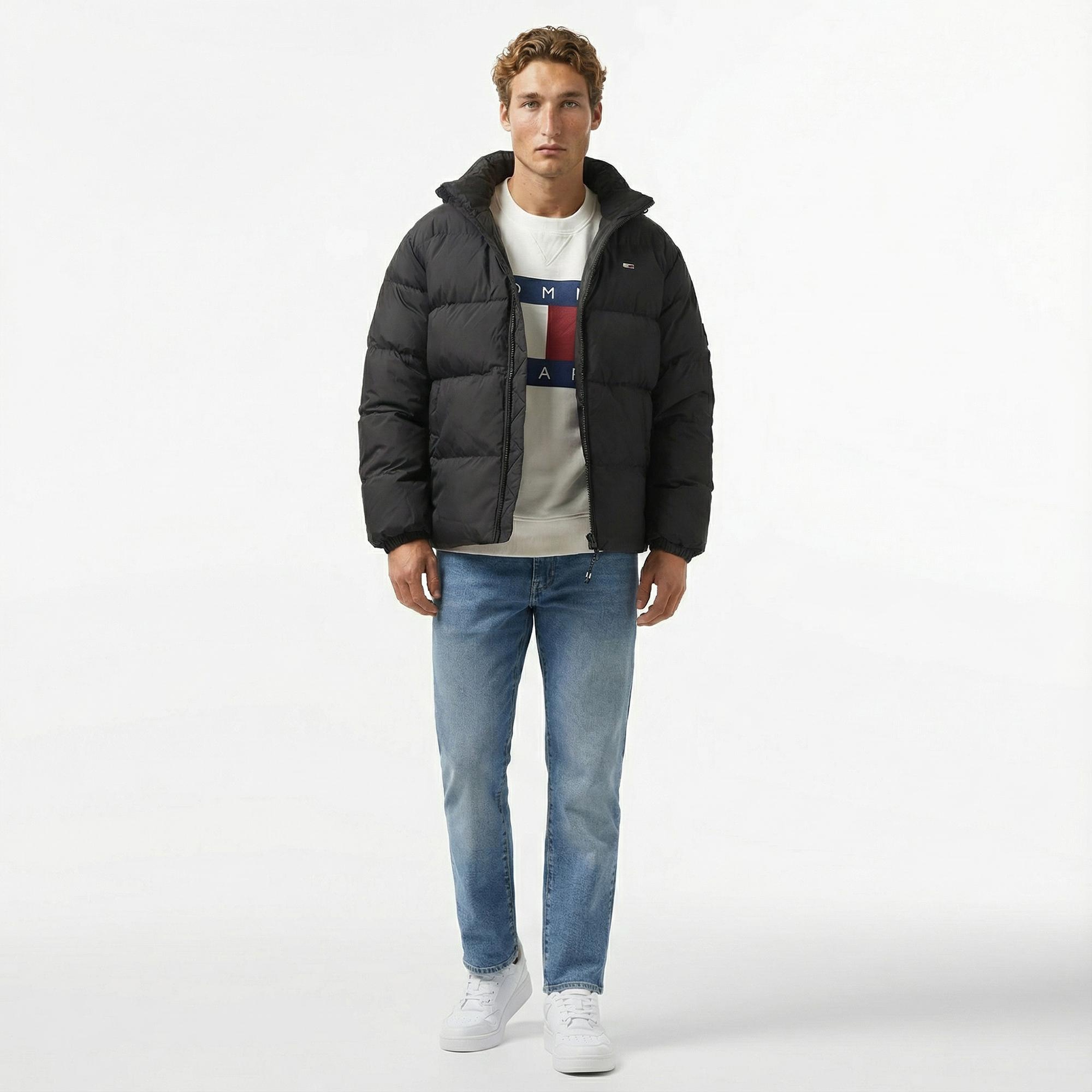 Tommy Hilfiger Essential Down Erkek Siyah Puffer Mont