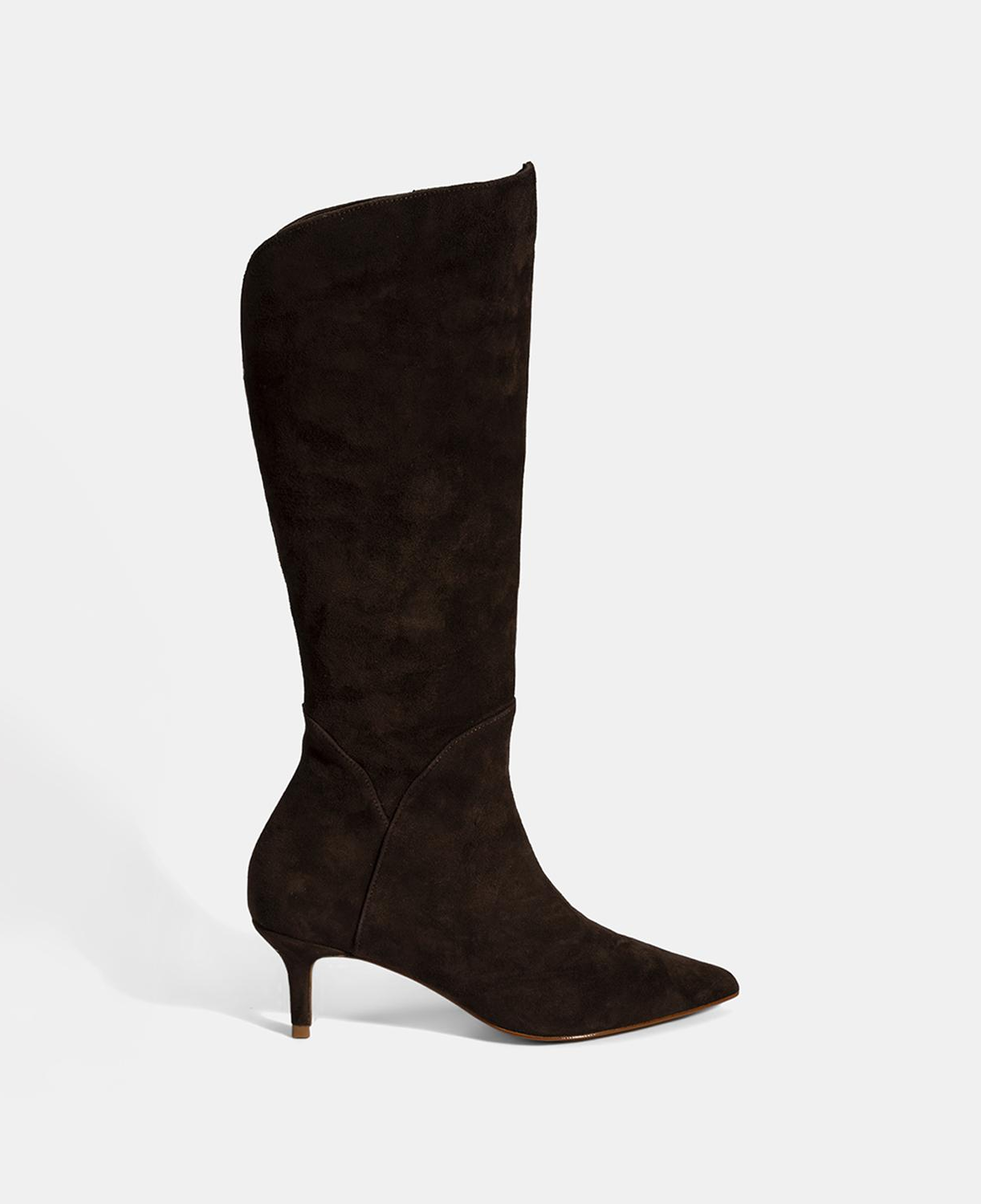 Kadın Kahve Sivri Burunlu İnce Topuklu Süet Çizme