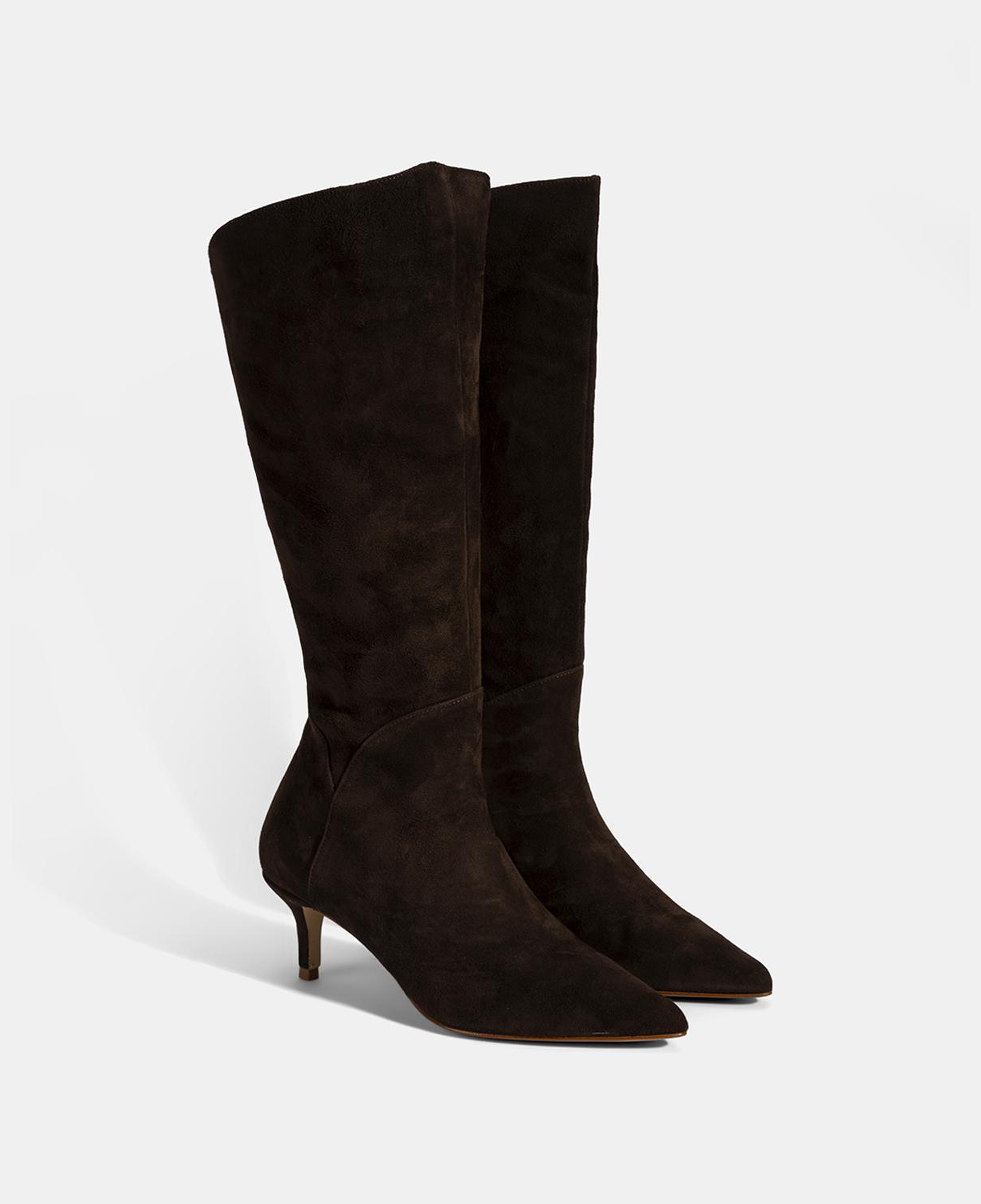 Kadın Kahve Sivri Burunlu İnce Topuklu Süet Çizme