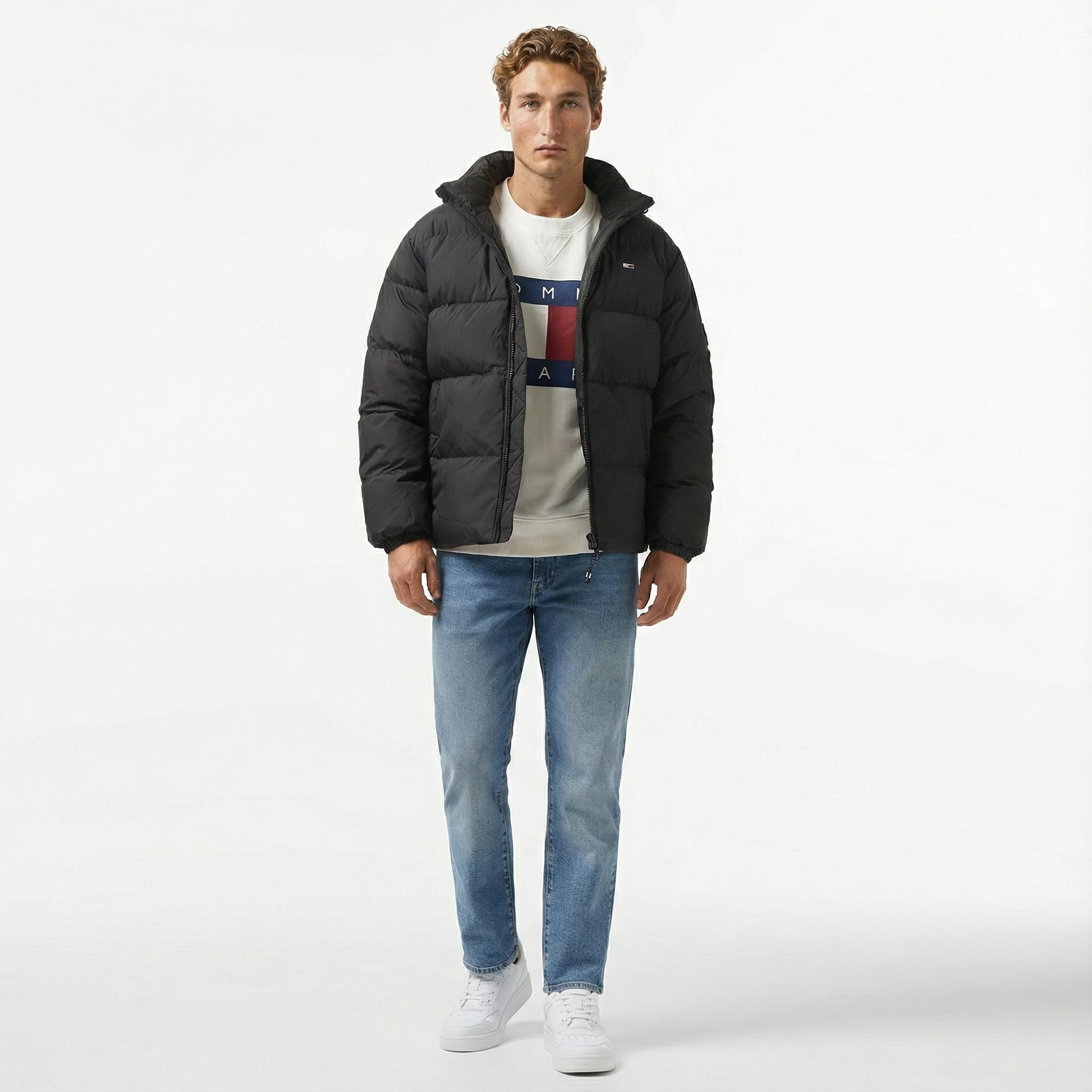 Tommy Hilfiger Essential Down Erkek Siyah Puffer Mont