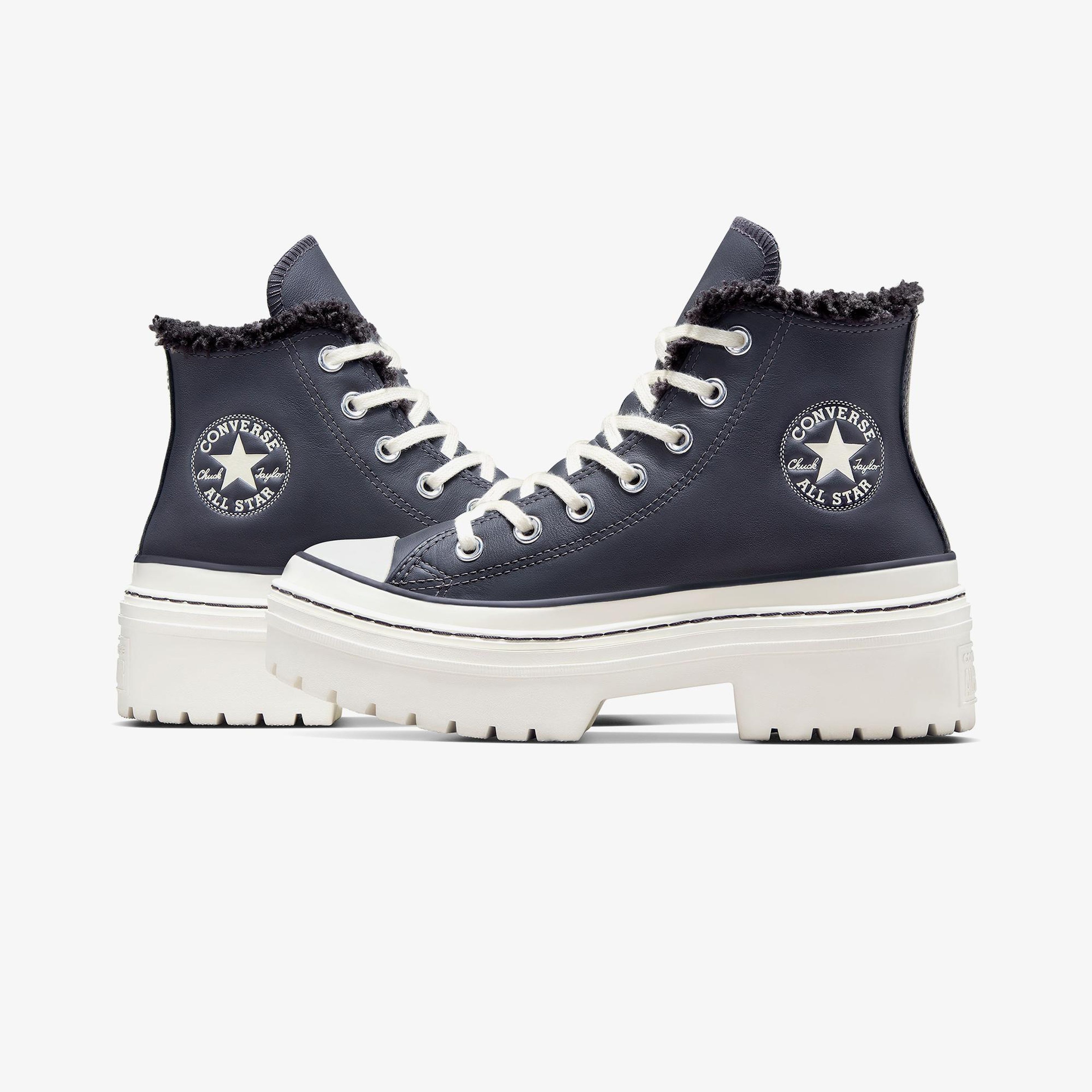 Converse Chuck Taylor All Star Lugged Lift Kadın Lacivert Deri Platform Bot