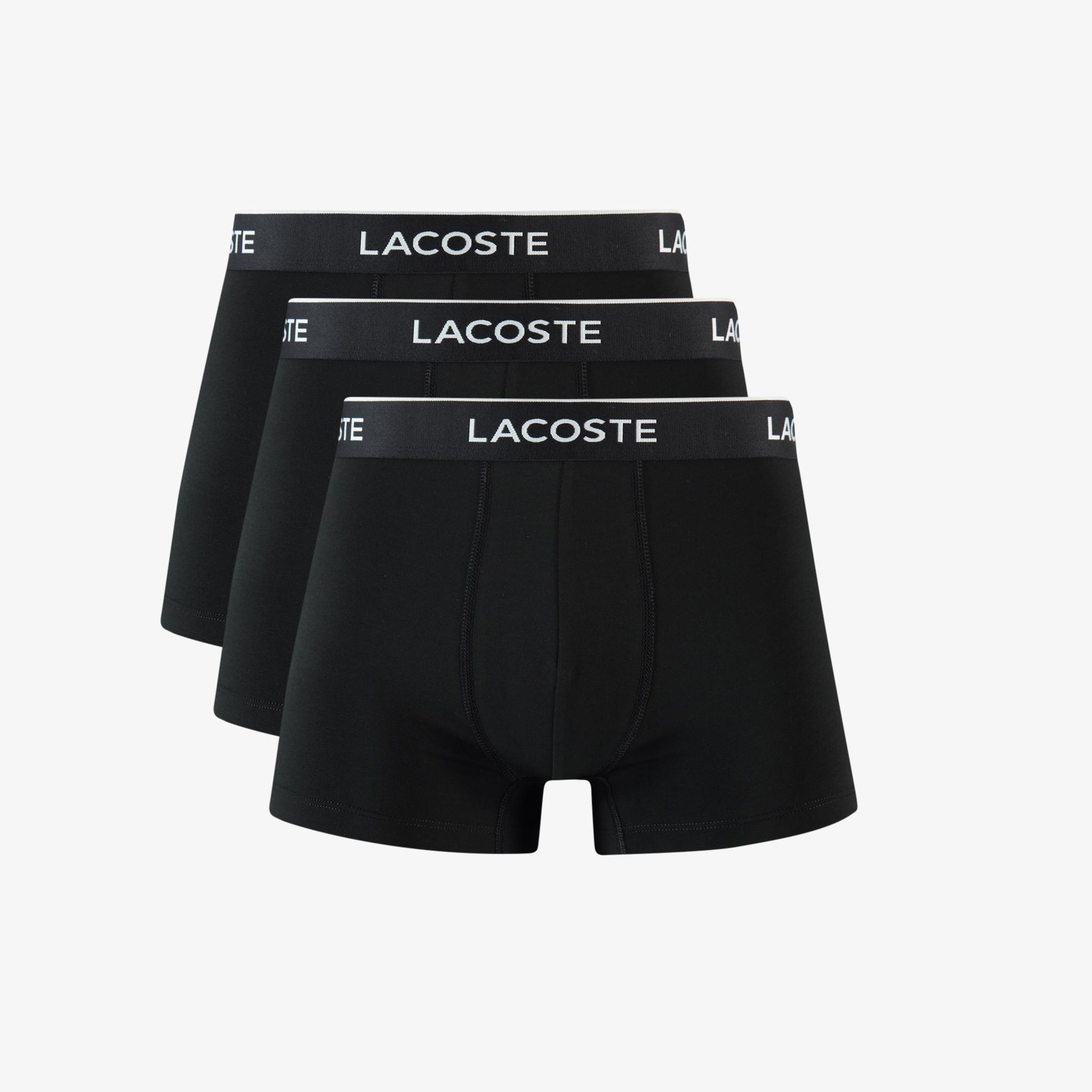 Lacoste Erkek 3'lü Siyah Boxer