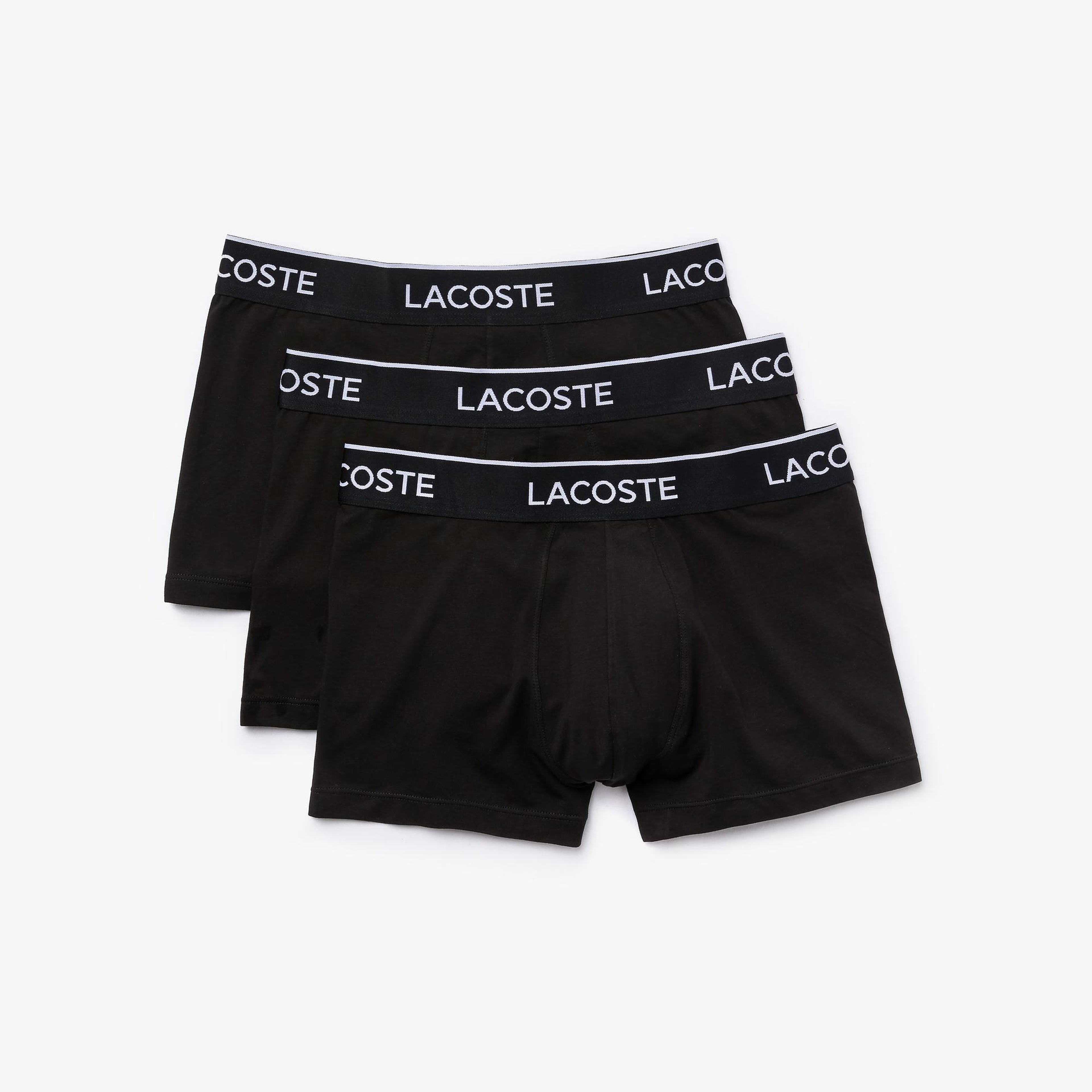 Lacoste Erkek 3'lü Siyah Boxer