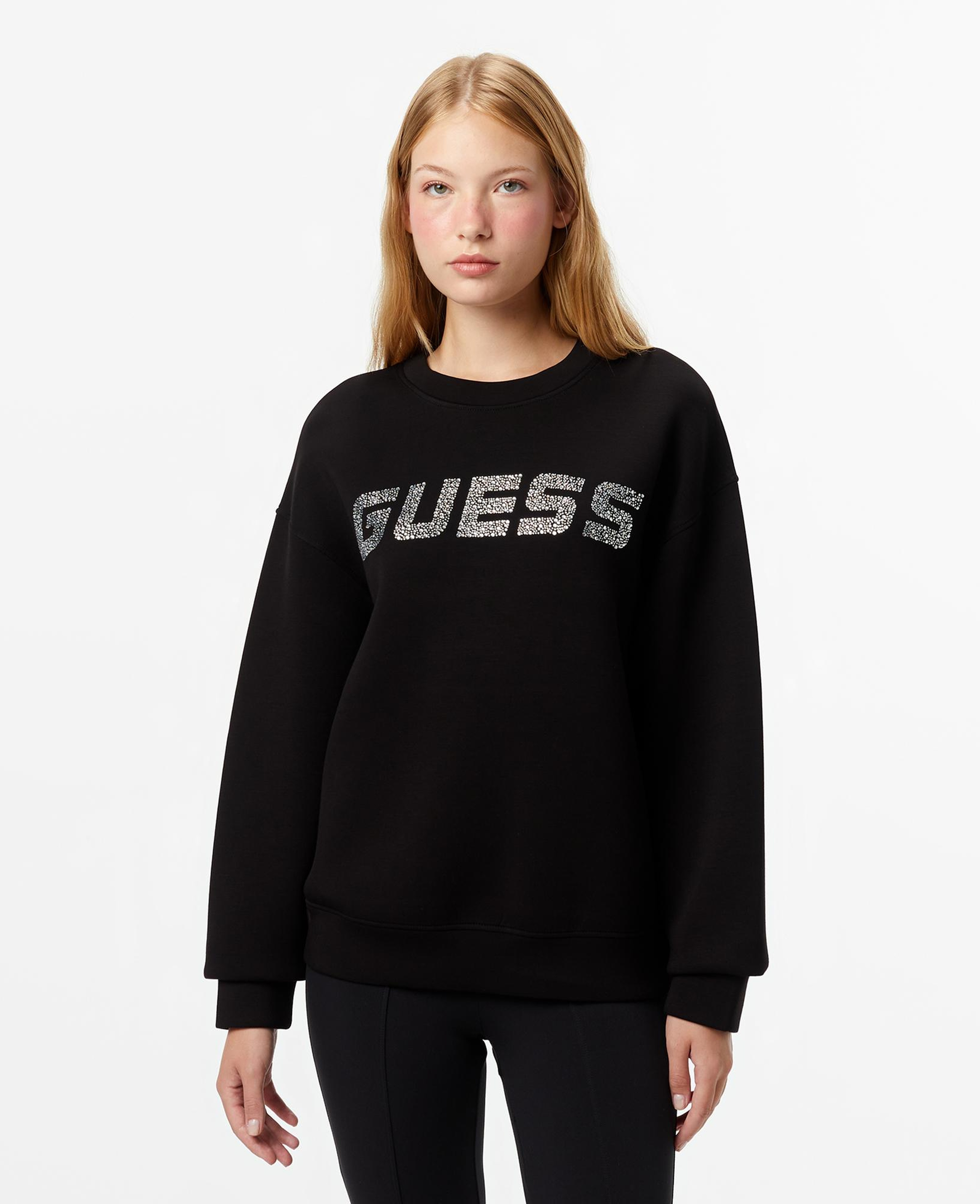 Guess Cecilia Scuba Kadın Siyah Sweatshirt