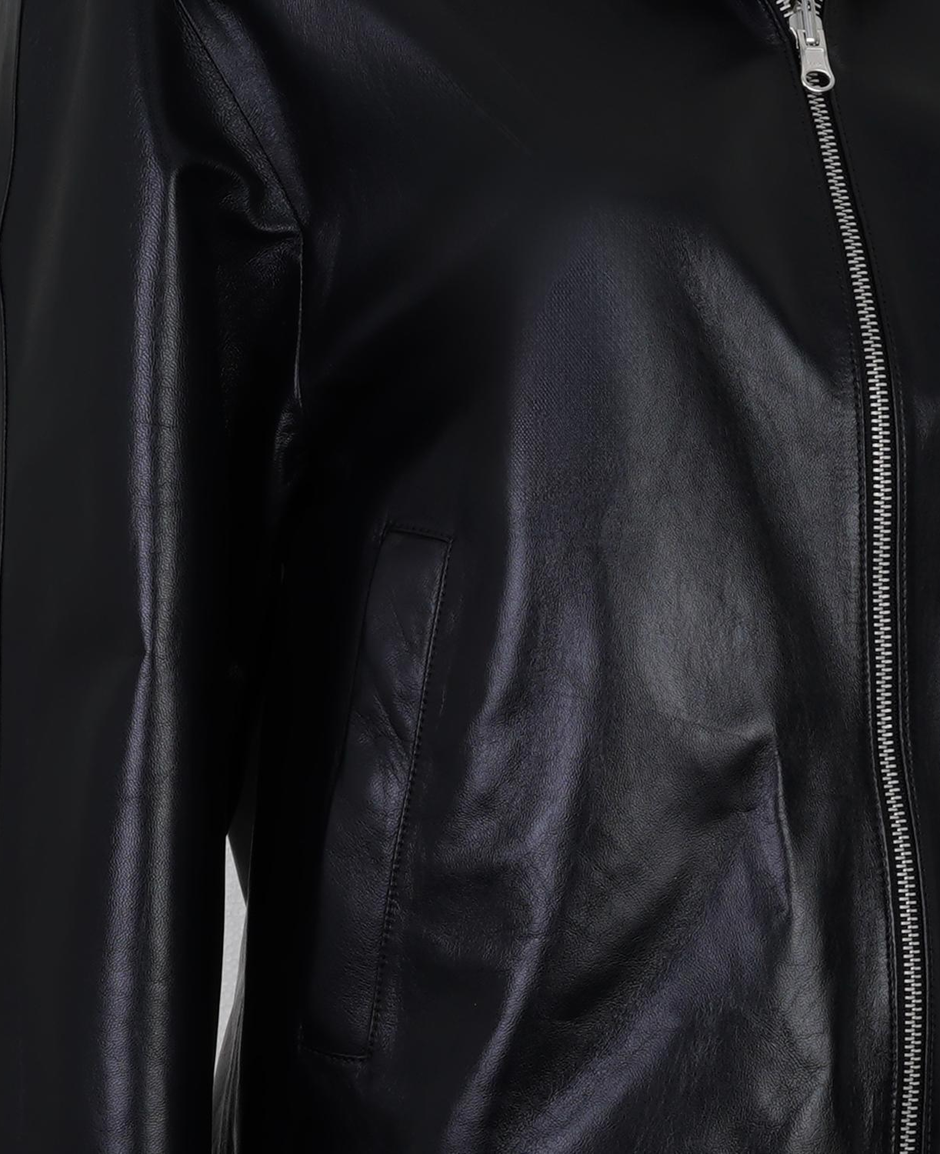 Alette Siyah Kadın Çift Taraflı Bomber Deri Ceket