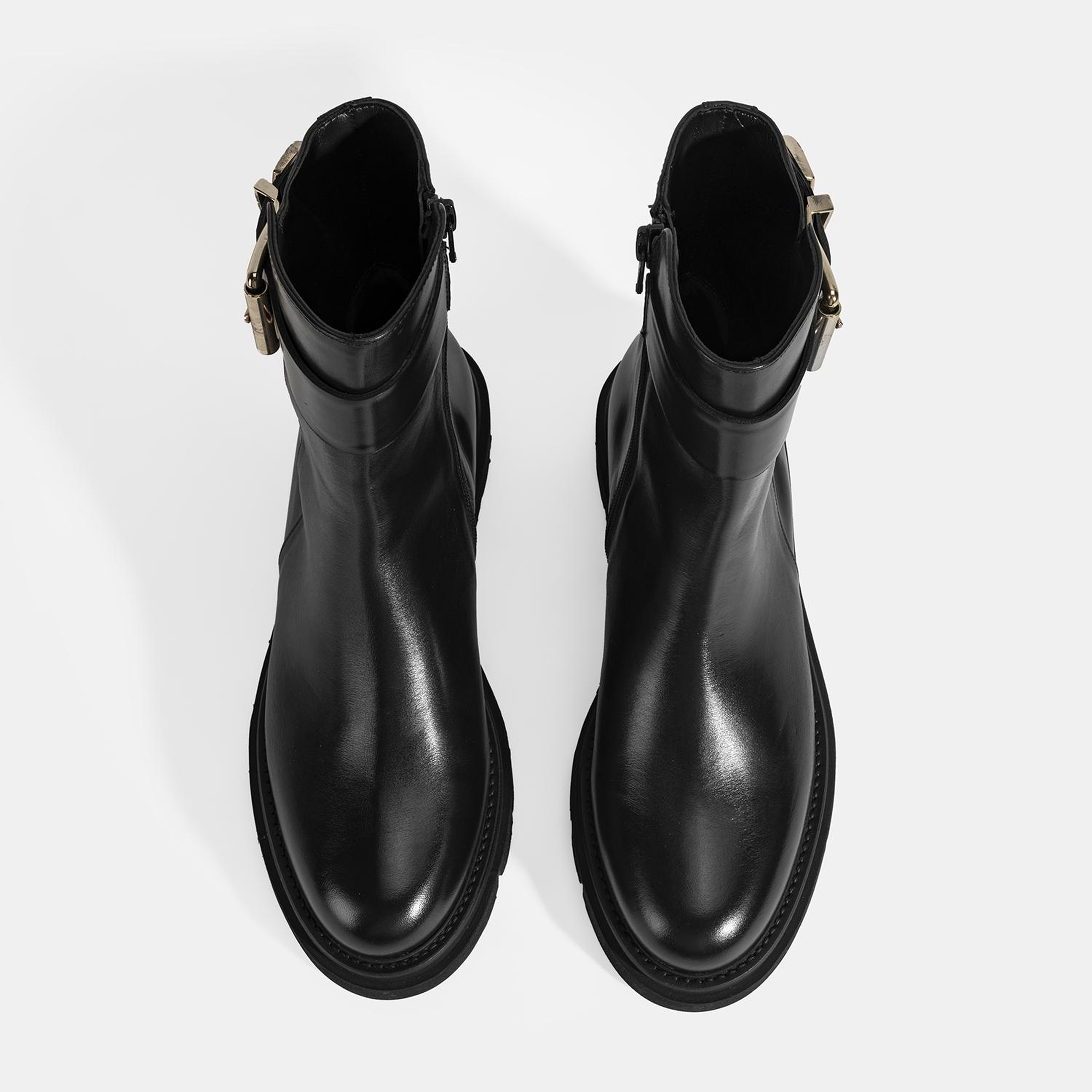 Luca Grossi Kadın Siyah Metal Tokalı Deri Bot