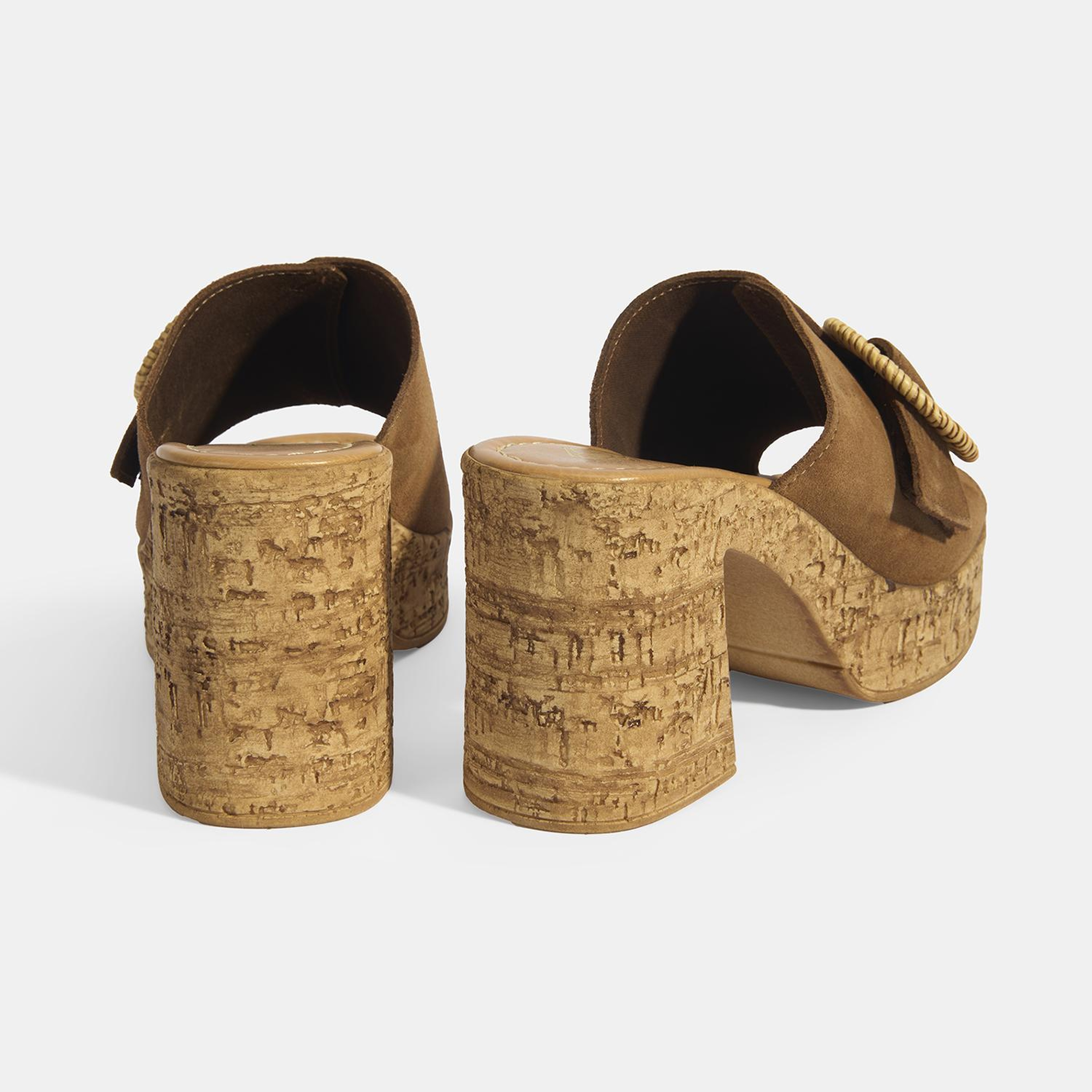 Kadın Taba Ayarlanabilir Toka Detaylı Süet Topuklu Terlik