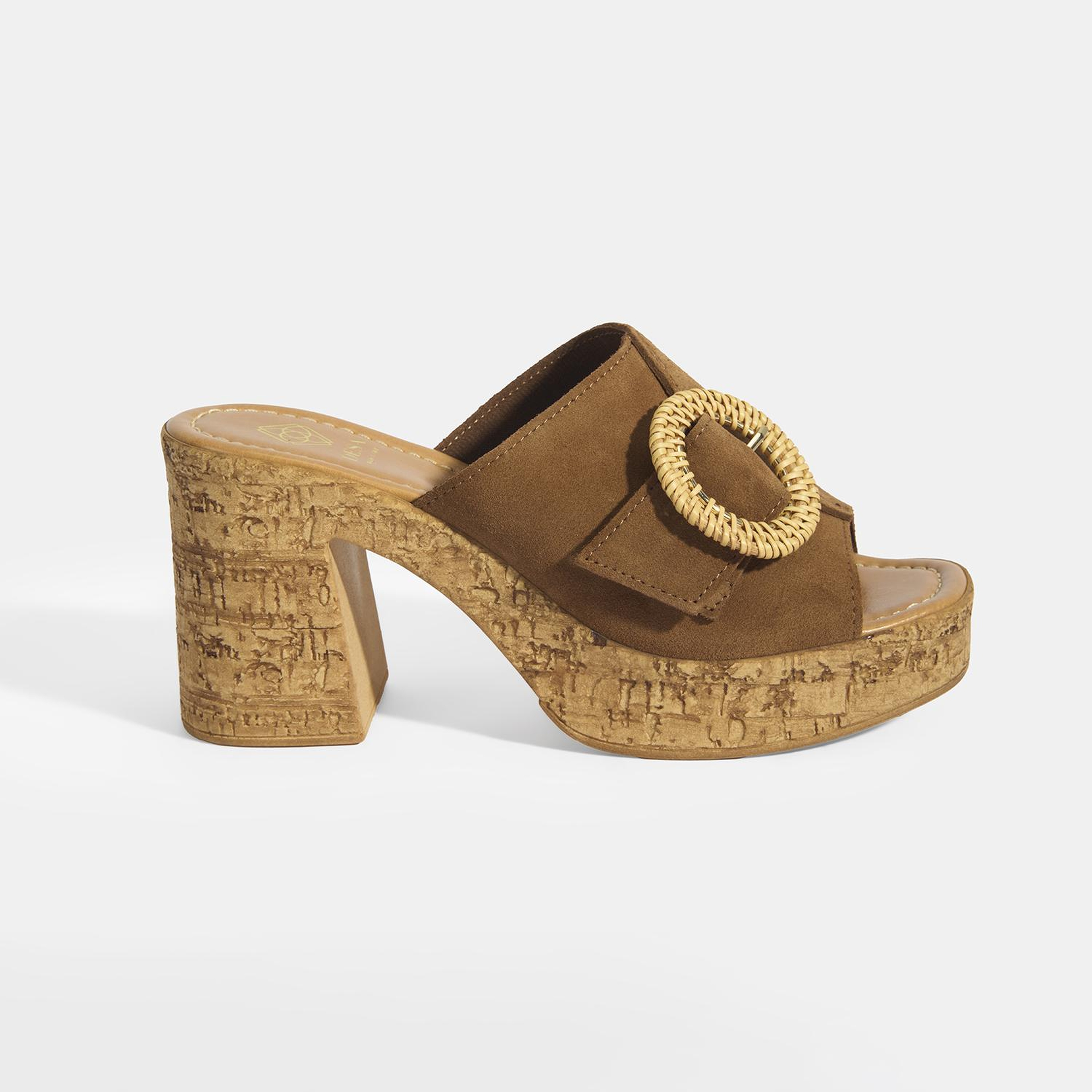 Kadın Taba Ayarlanabilir Toka Detaylı Süet Topuklu Terlik