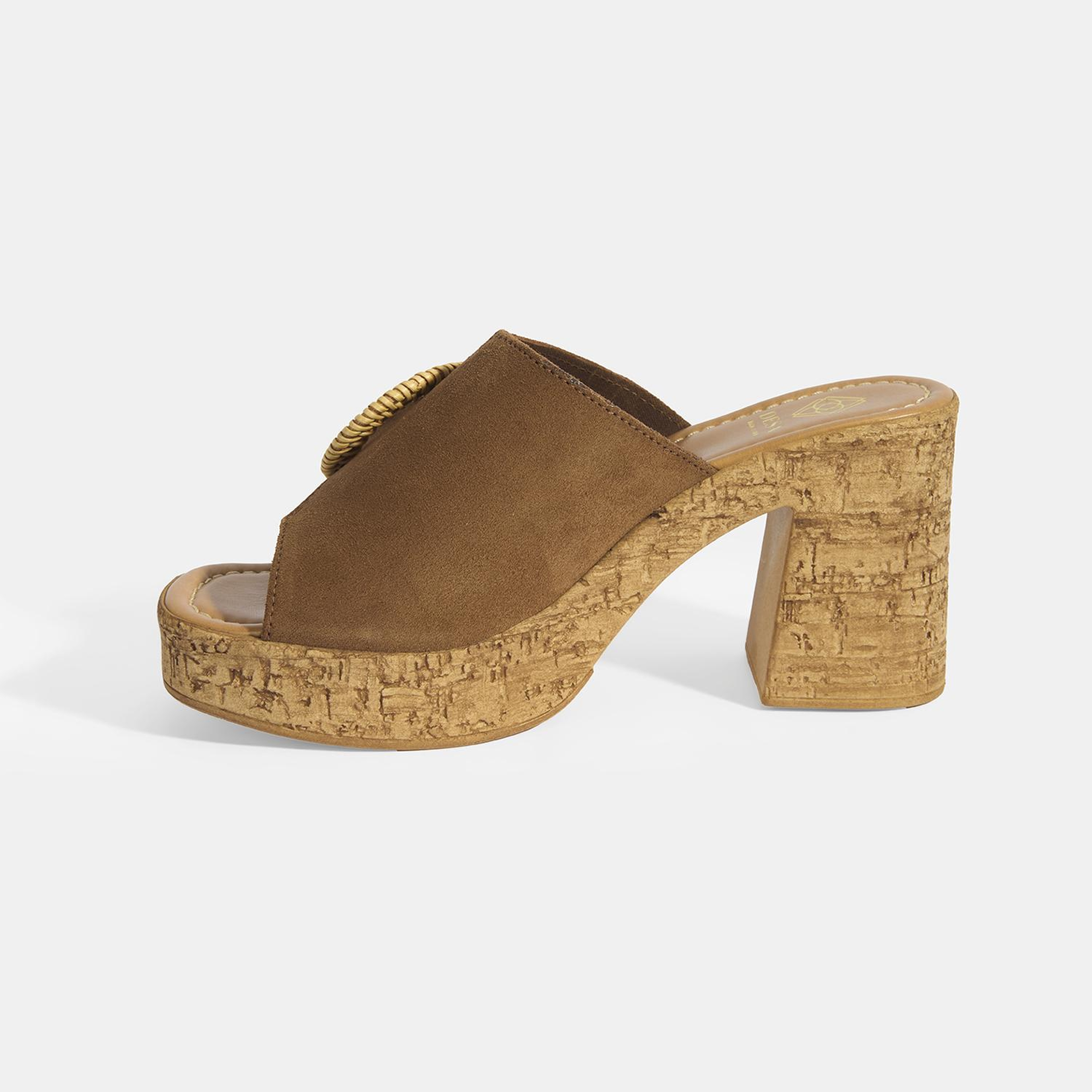 Kadın Taba Ayarlanabilir Toka Detaylı Süet Topuklu Terlik