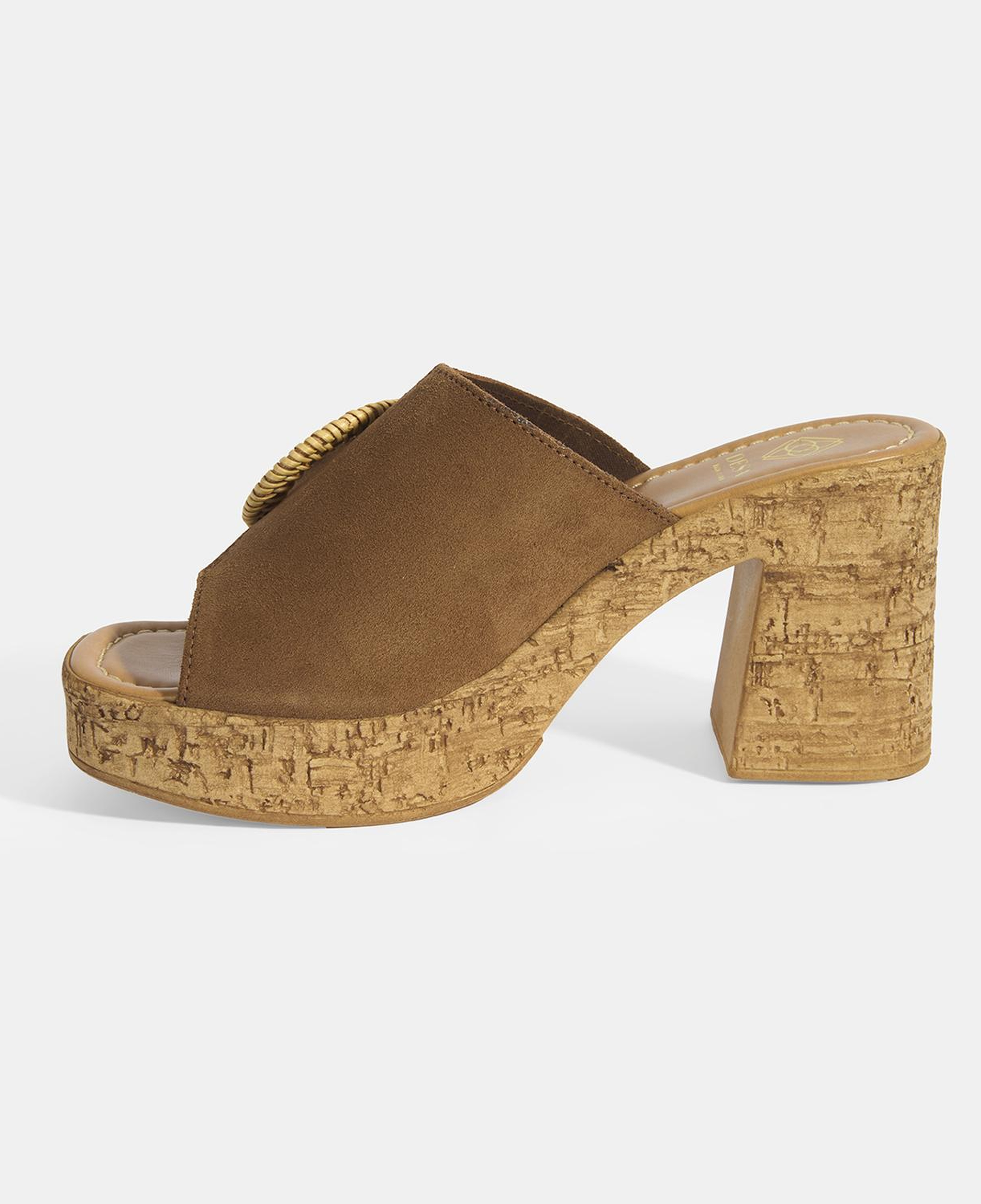 Kadın Taba Ayarlanabilir Toka Detaylı Süet Topuklu Terlik