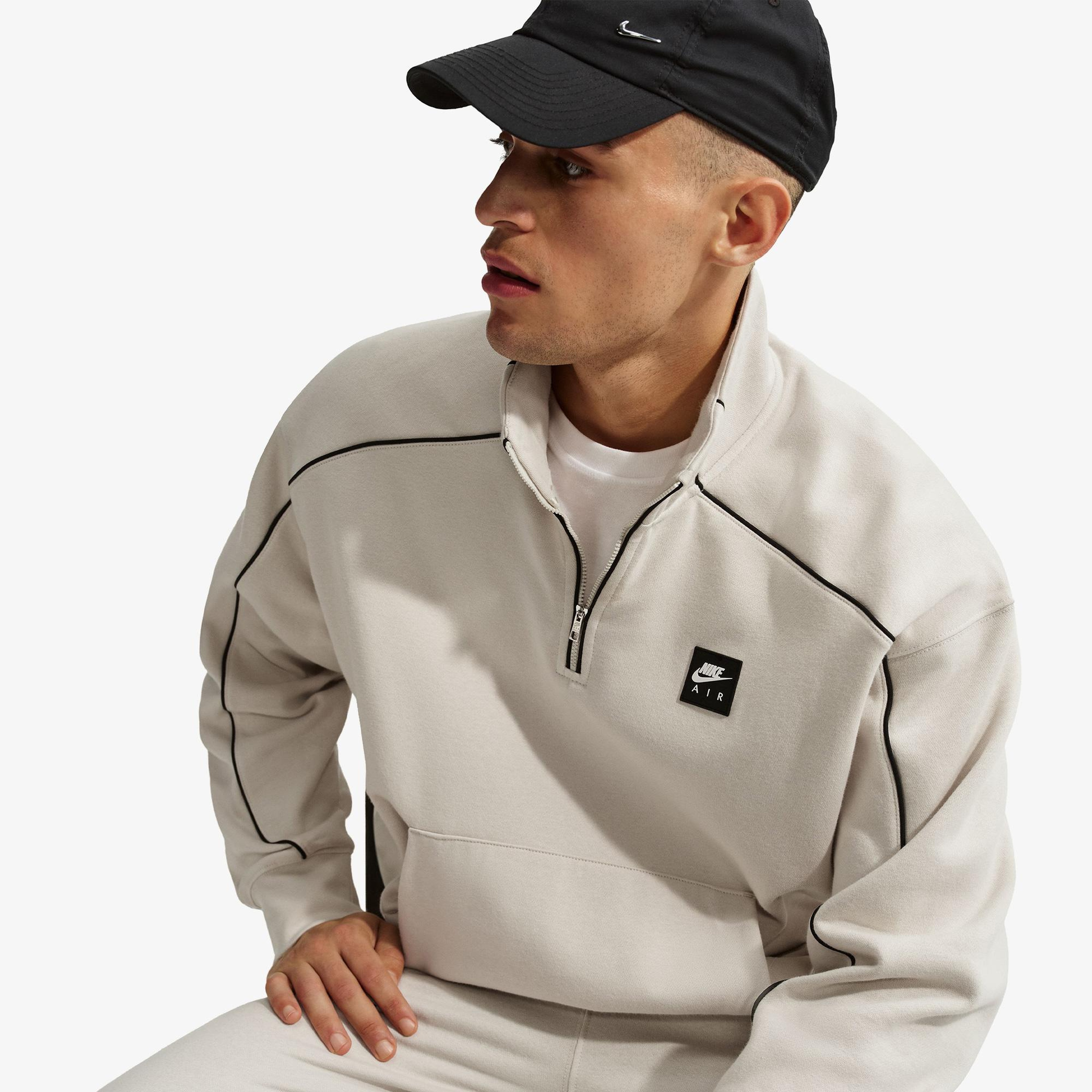 Nike Air Fleece Erkek Gri Sweatshirt