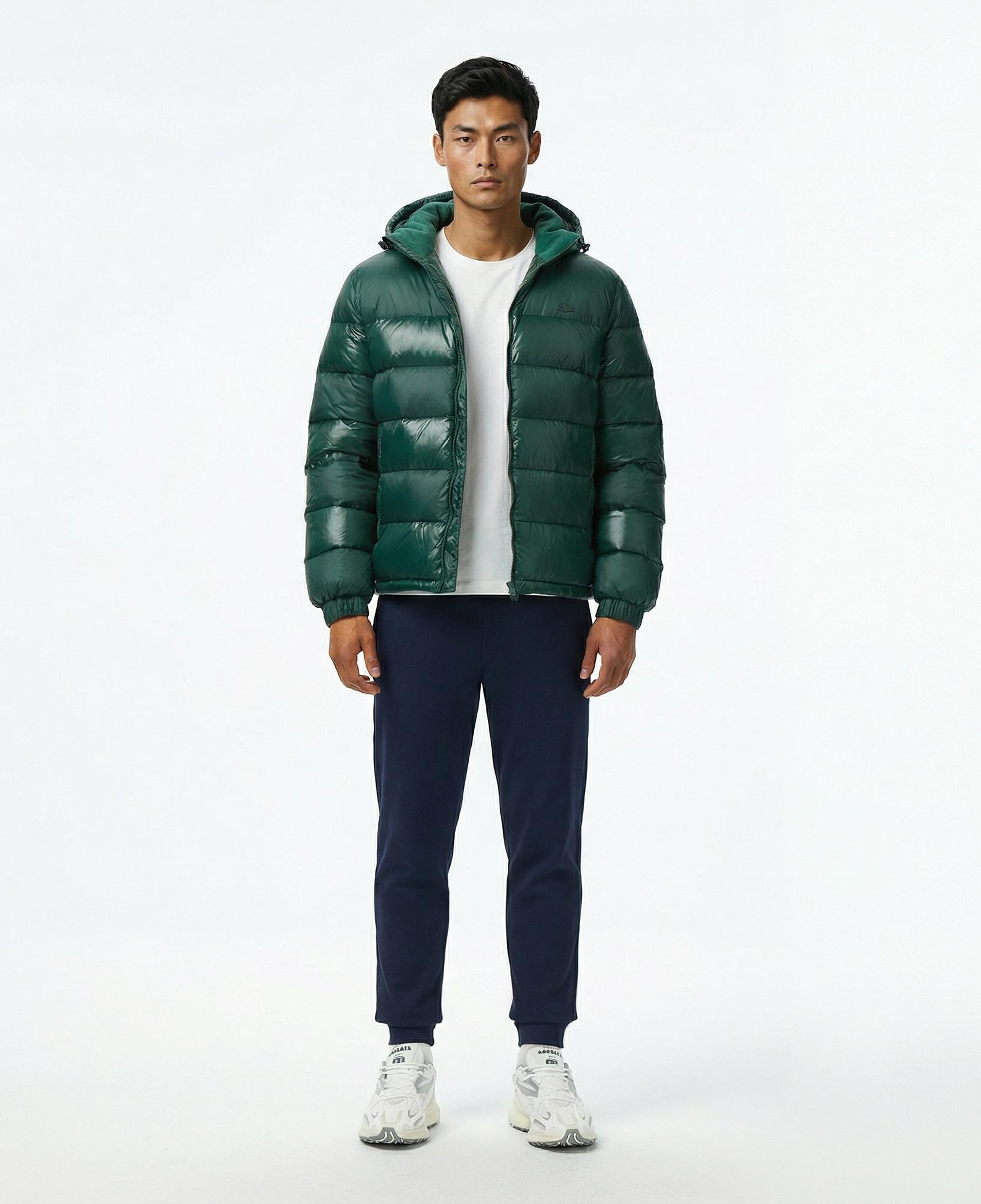 Lacoste Erkek Kapüşonlu Koyu Yeşil Mont