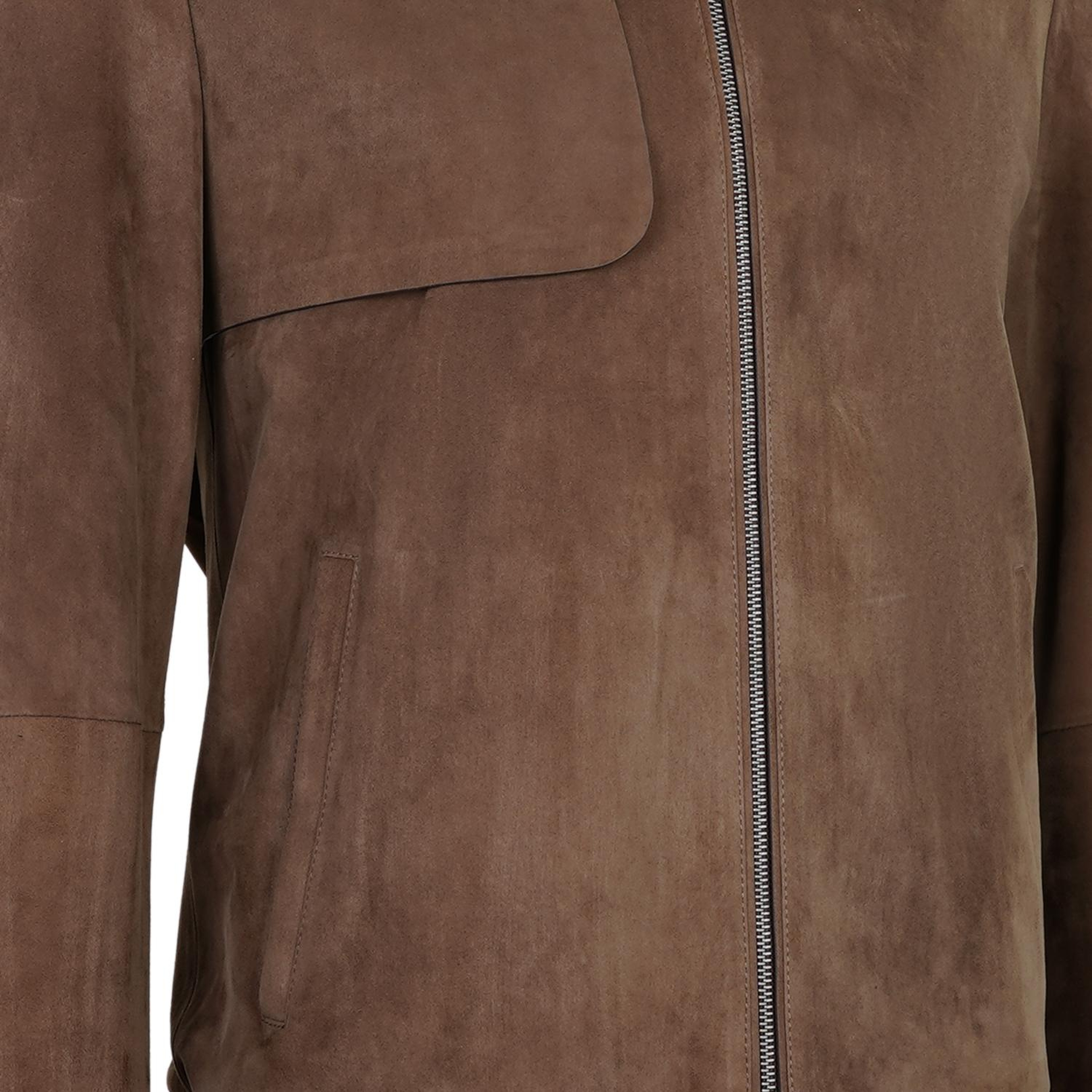 Ambrosi Kahve Erkek Bomber Süet Deri Ceket