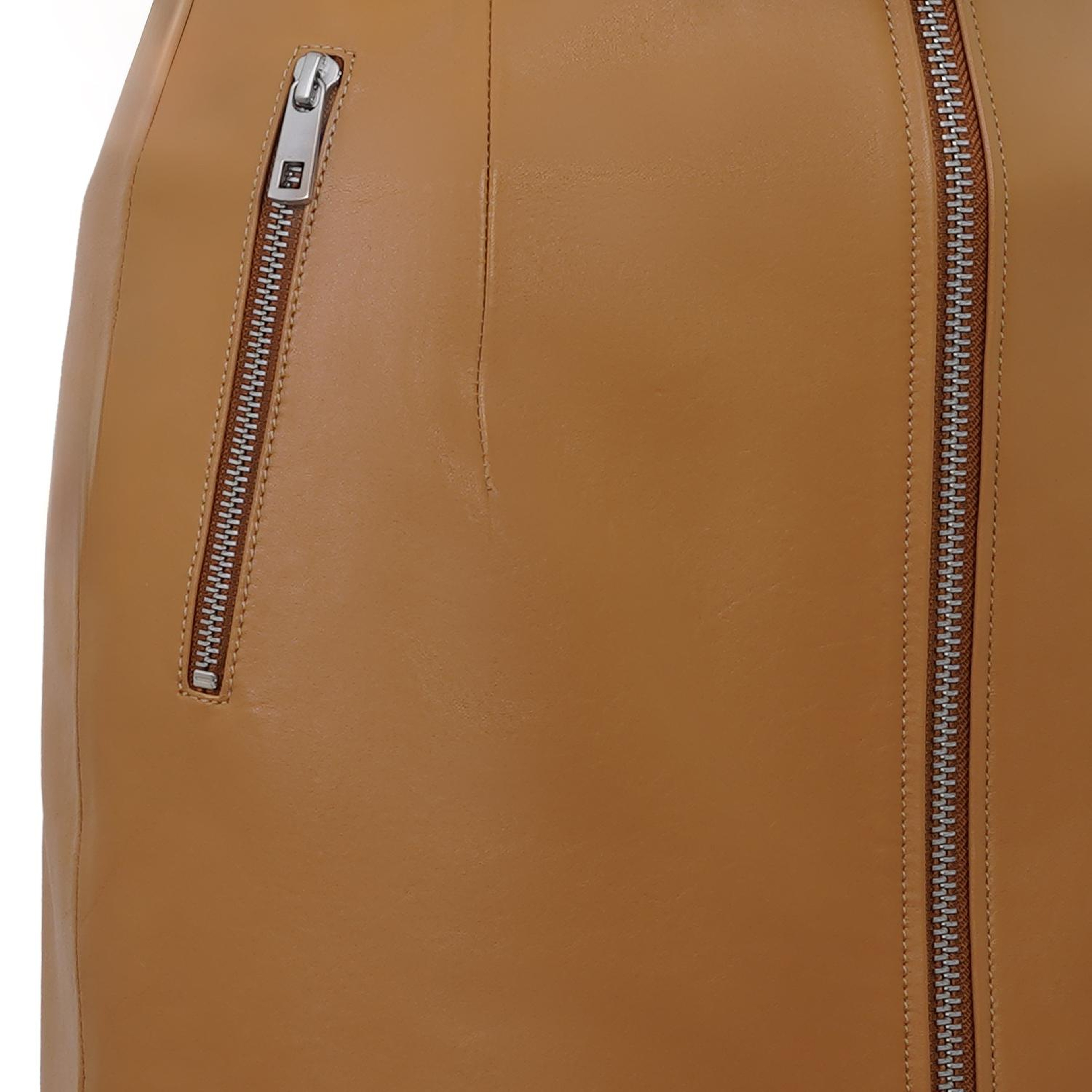 Abrienne Sarı Kadın Deri Etek