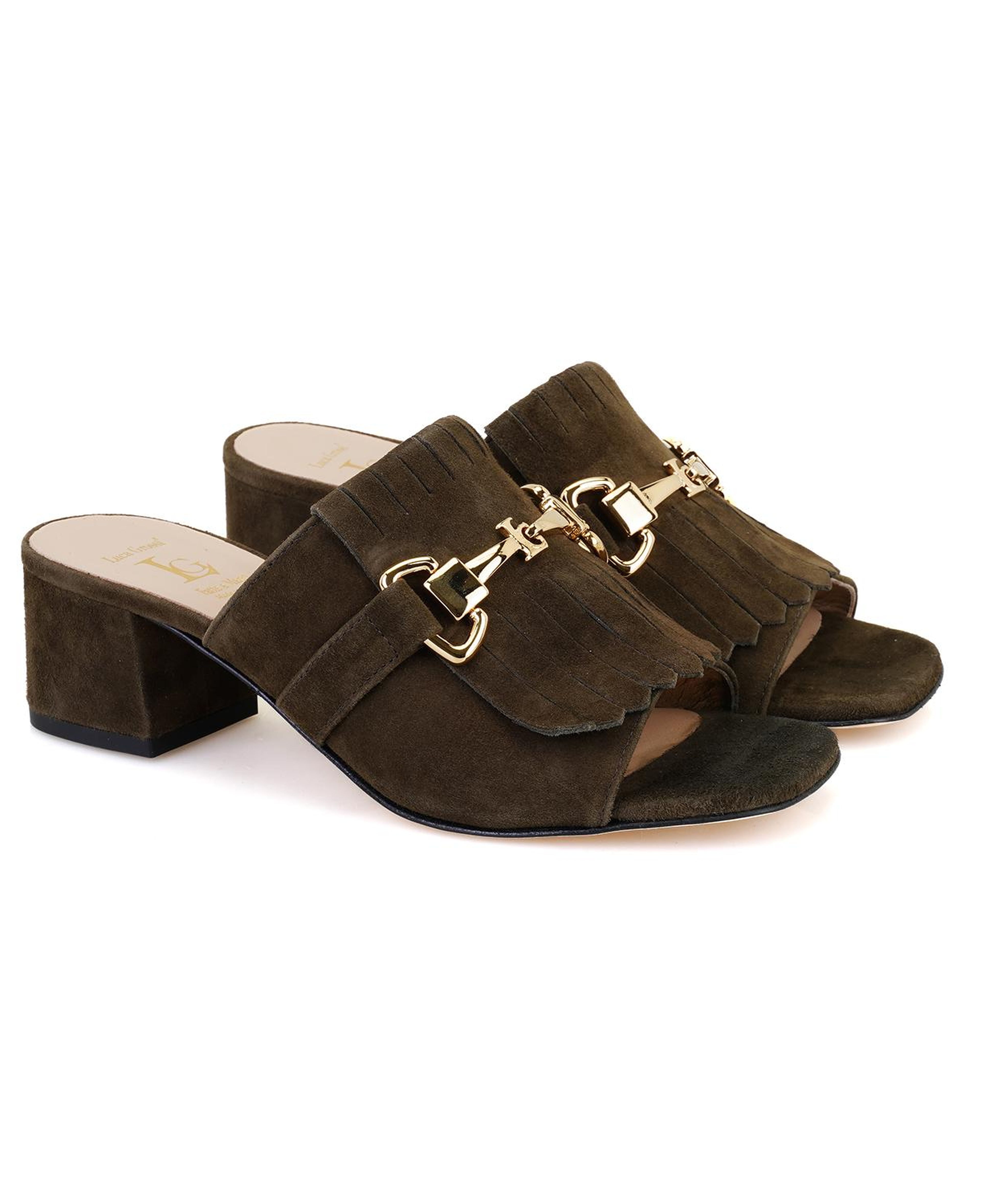 Luca Grossi Yeşil Toka Aksesuarlı Topuklu Terlik