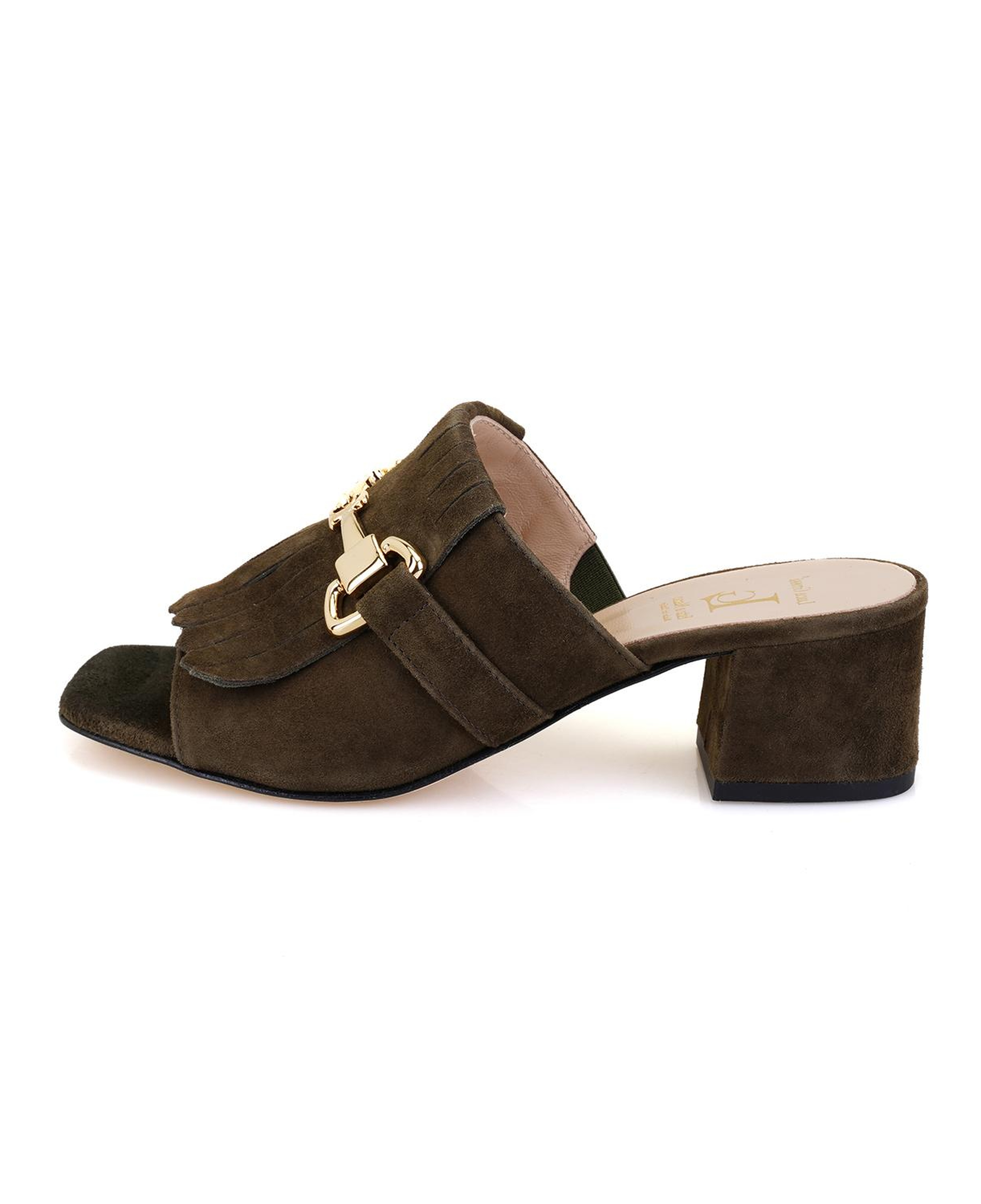 Luca Grossi Yeşil Toka Aksesuarlı Topuklu Terlik