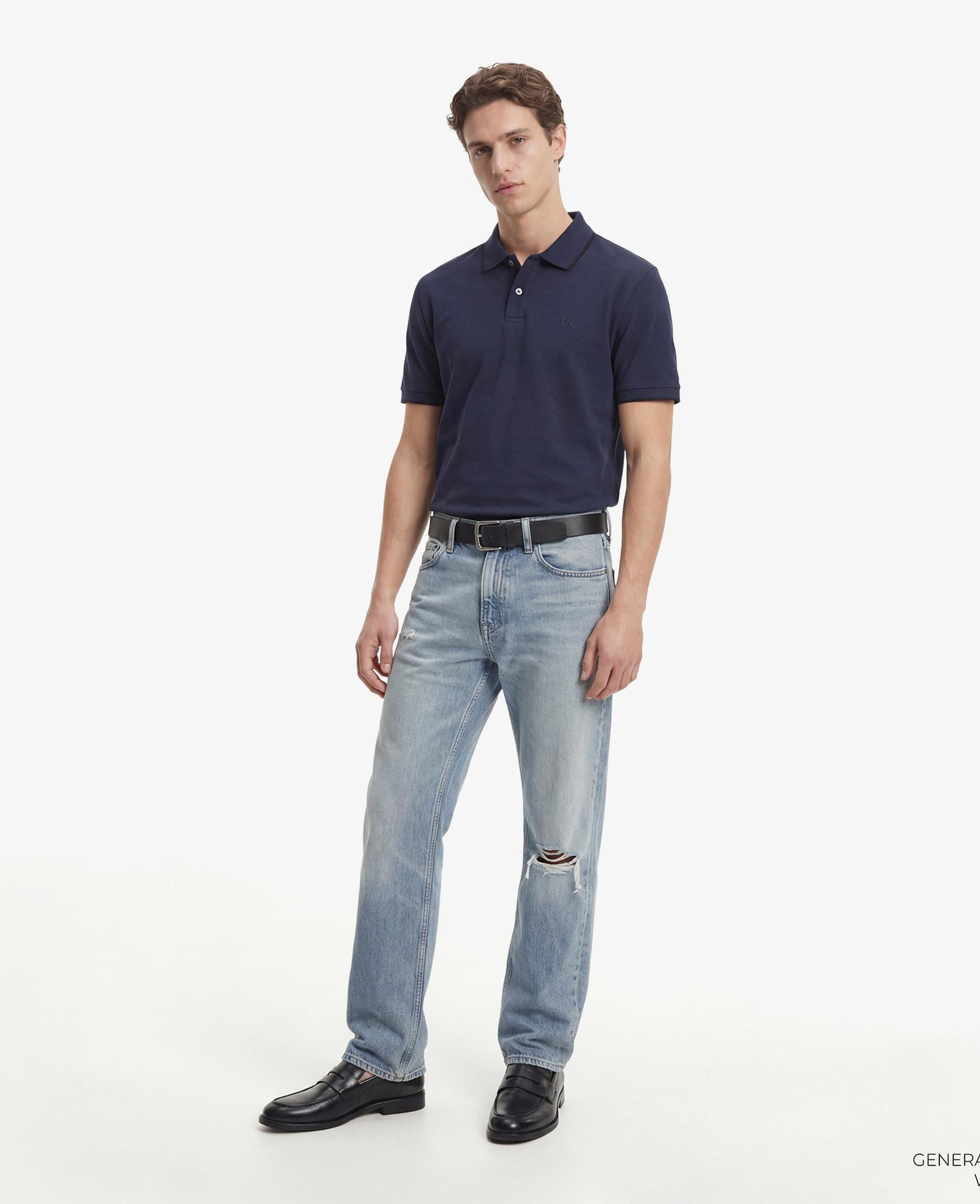 Calvin Klein Refined Pique Tipped Classic Erkek Mavi Polo