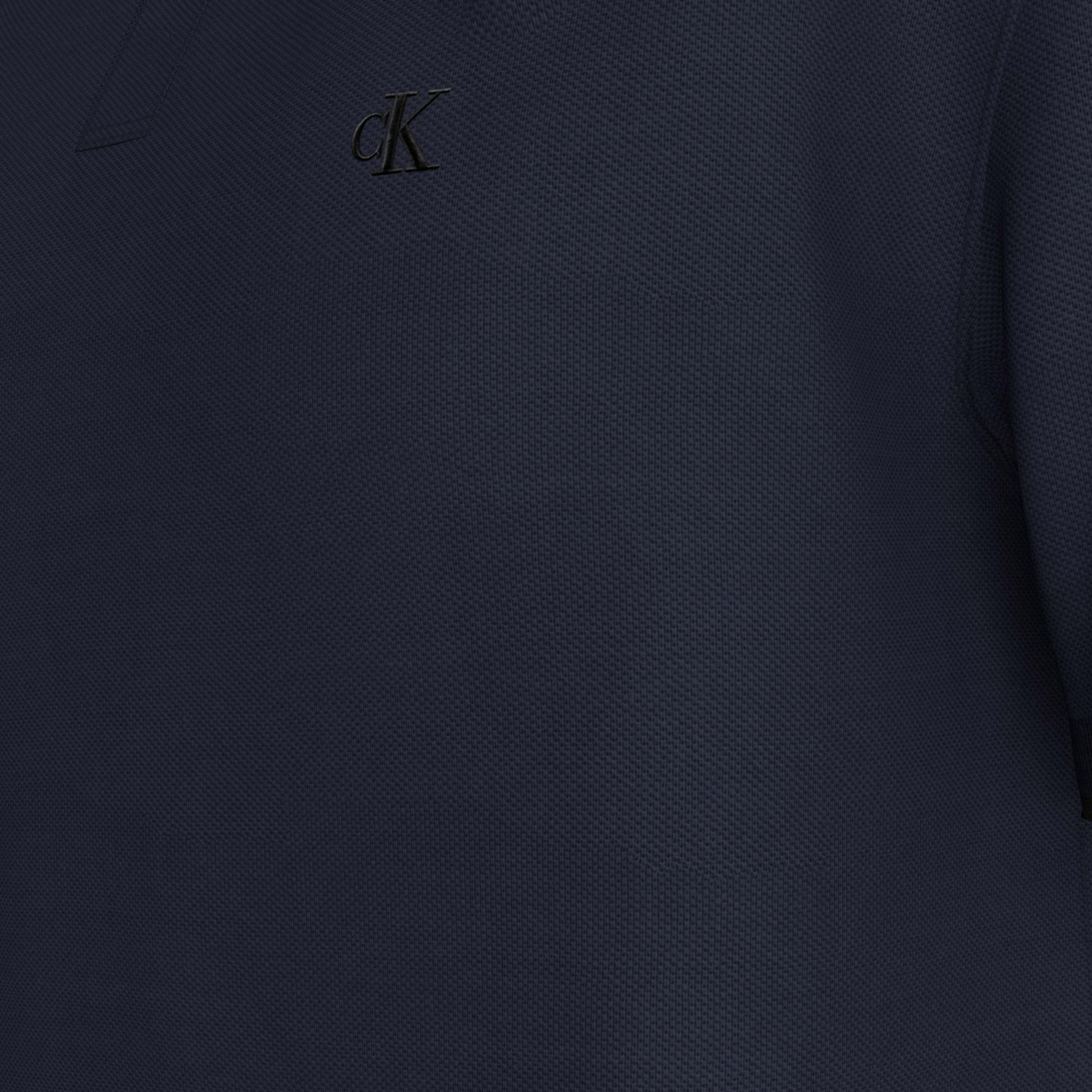 Calvin Klein Refined Pique Tipped Classic Erkek Mavi Polo