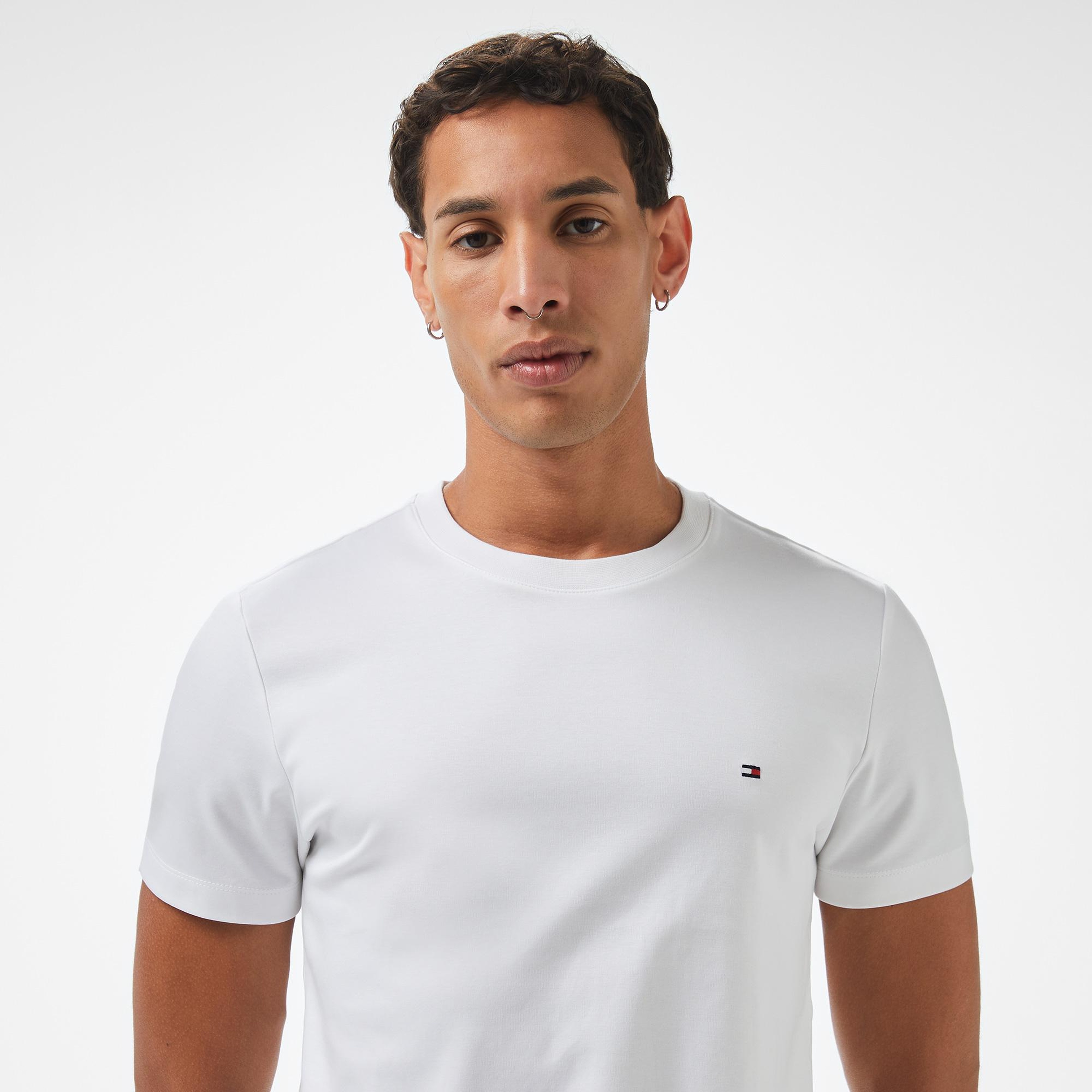 Tommy Hilfiger Elevated Essentials Erkek Beyaz T-Shirt