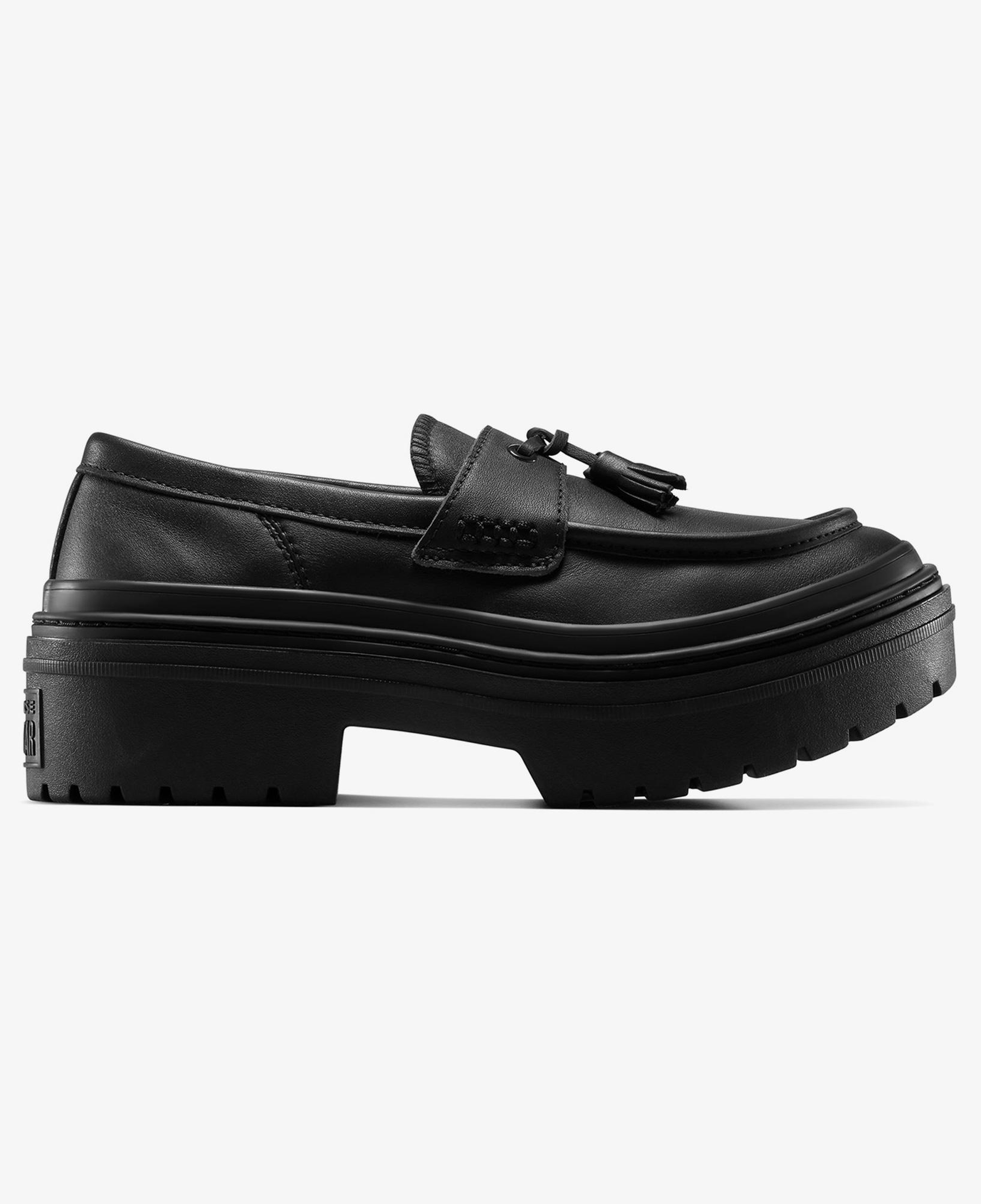 Converse Chuck Taylor All Star Lugged Heel Kadın Siyah Deri Platform Loafer Ayakkabı