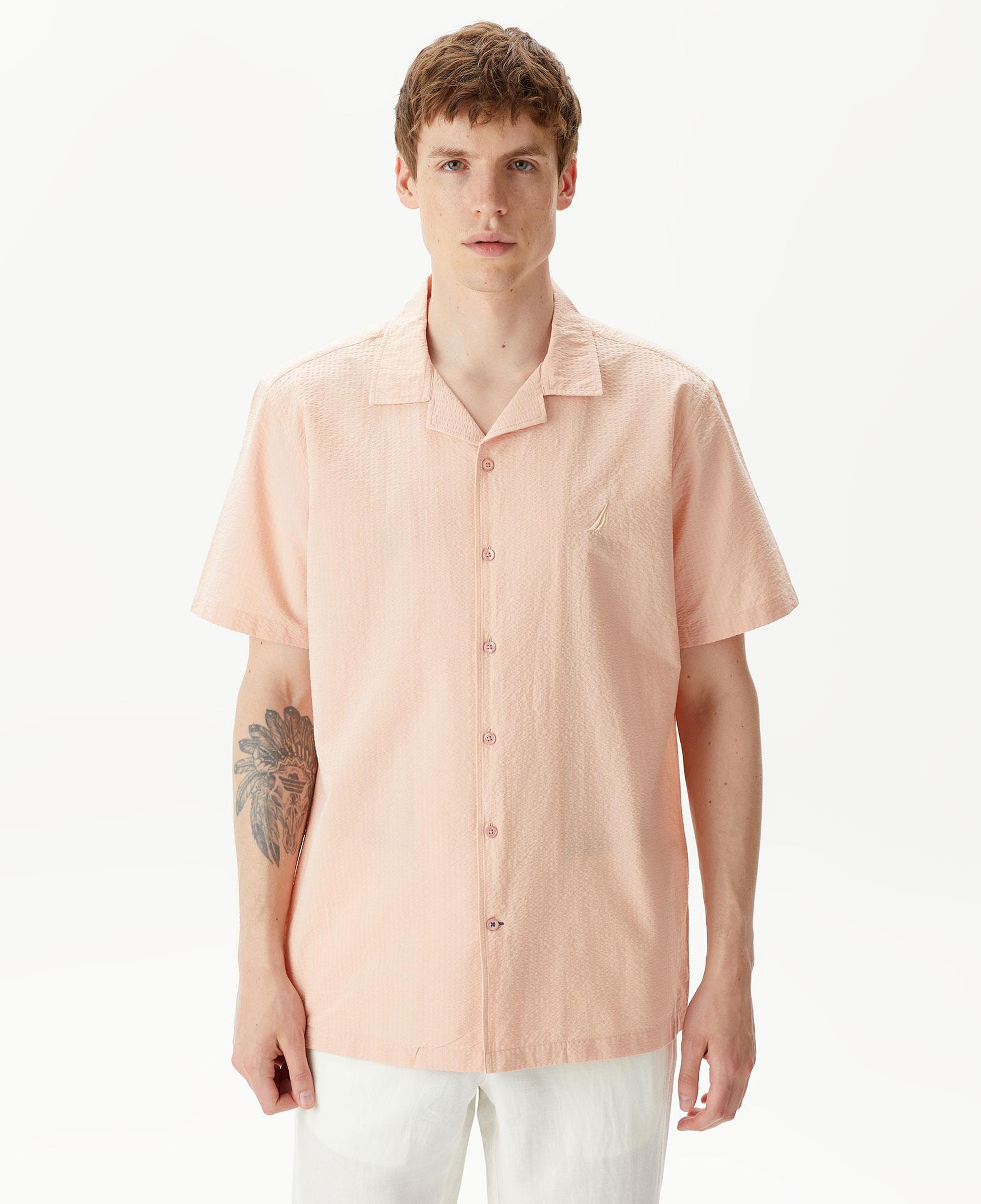 Nautica Erkek Turuncu Classic Fit Kısa Kollu Gömlek