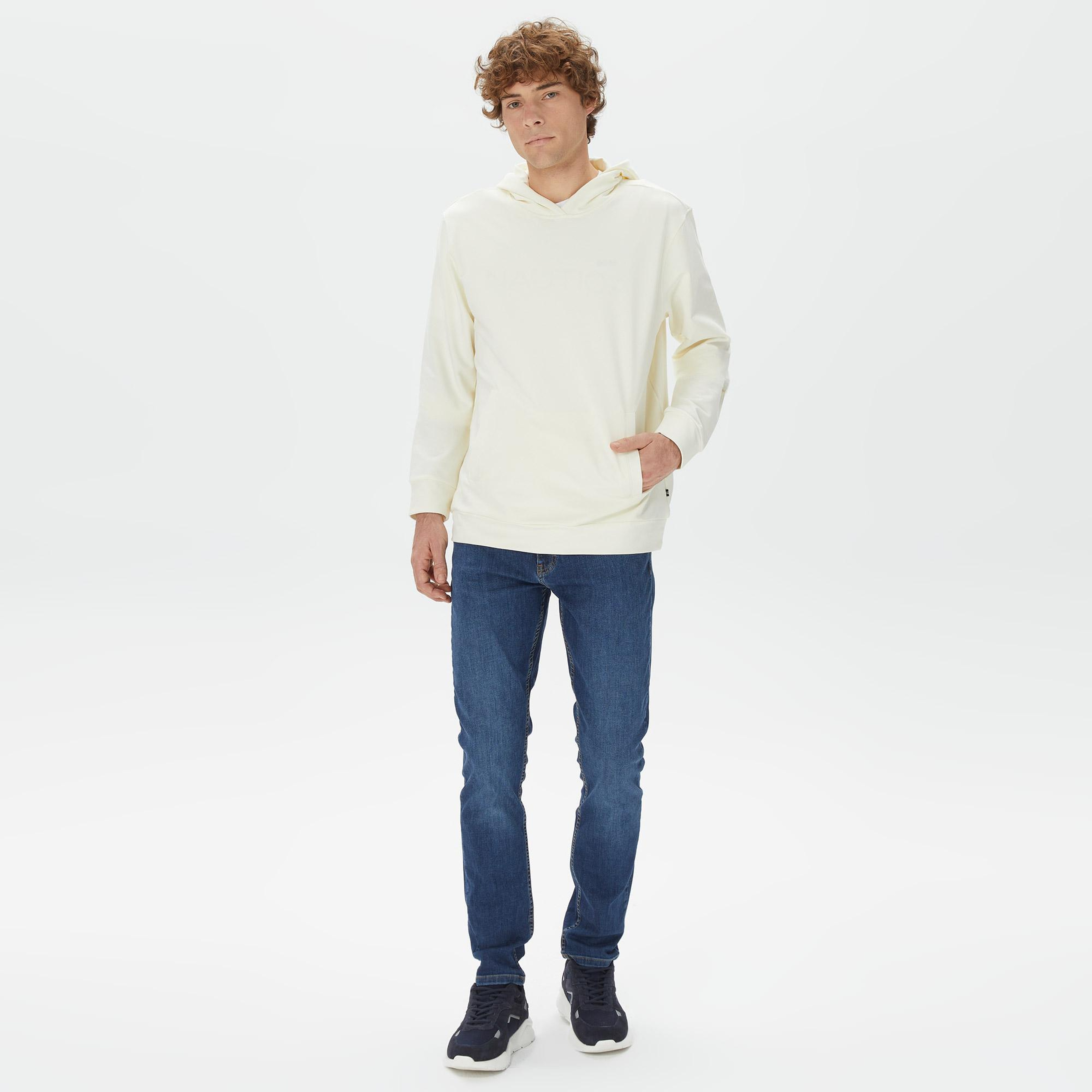 Nautica Erkek Krem Rengi Standart Fit Sweatshirt
