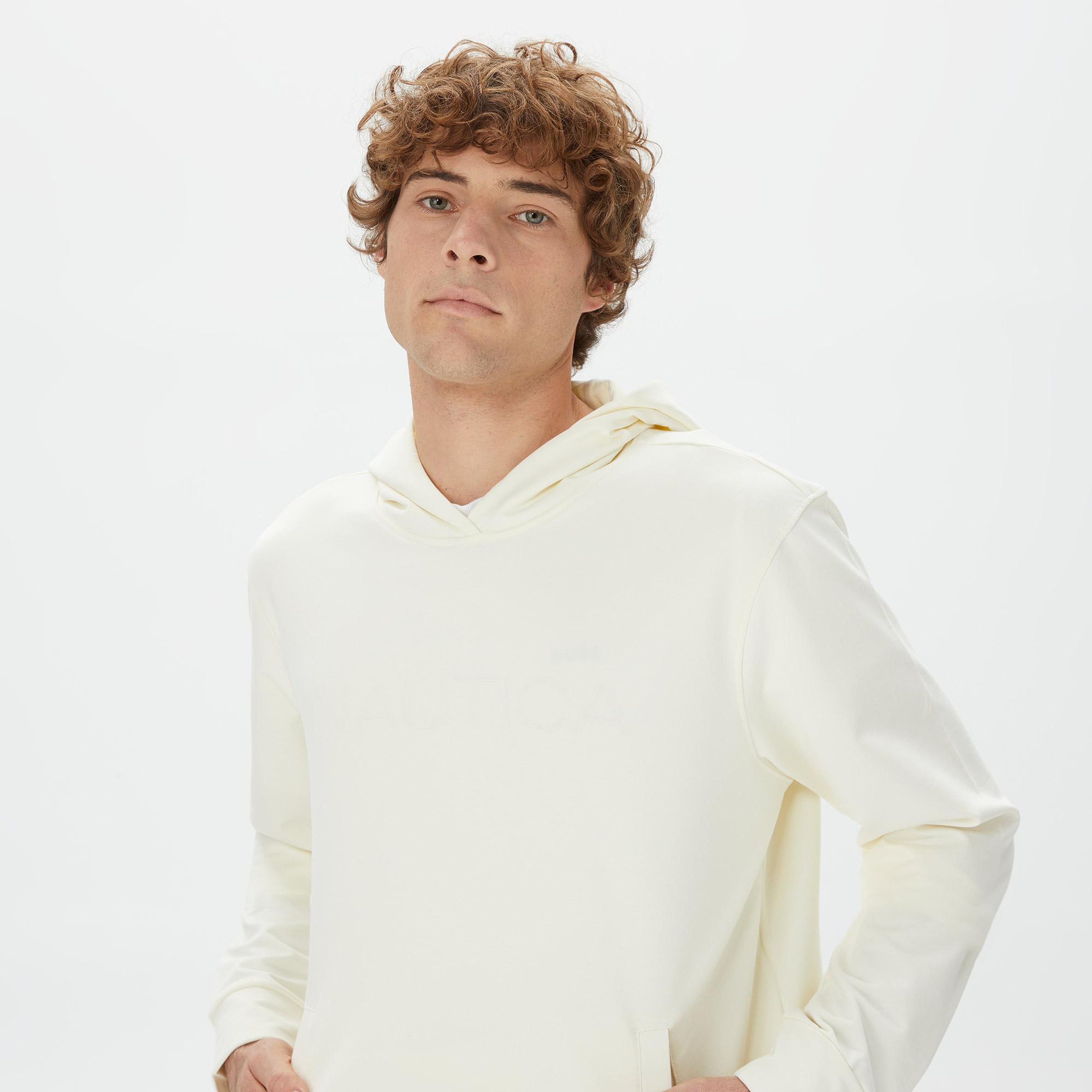 Nautica Erkek Krem Rengi Standart Fit Sweatshirt