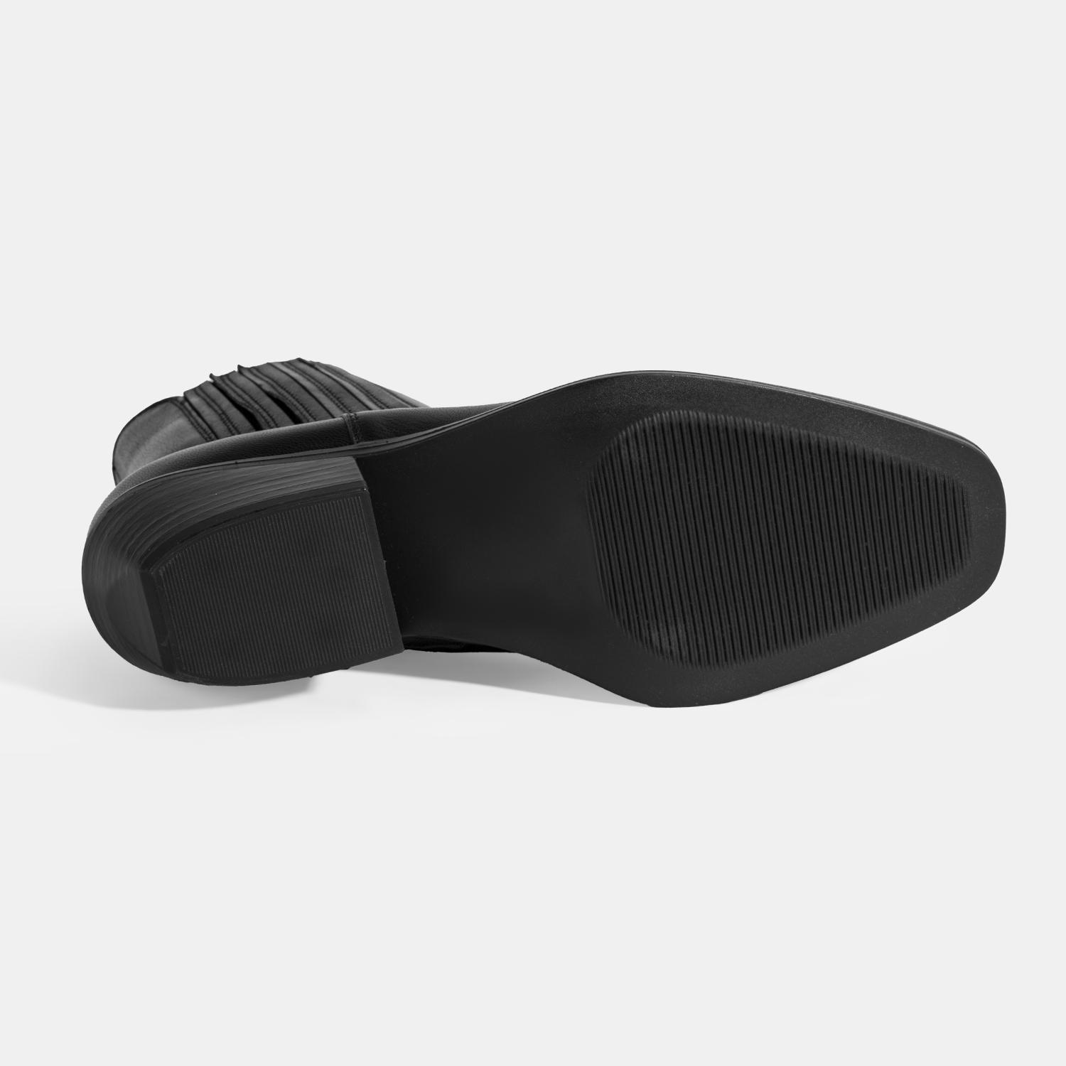 Kadın Siyah Topuklu Deri Bot